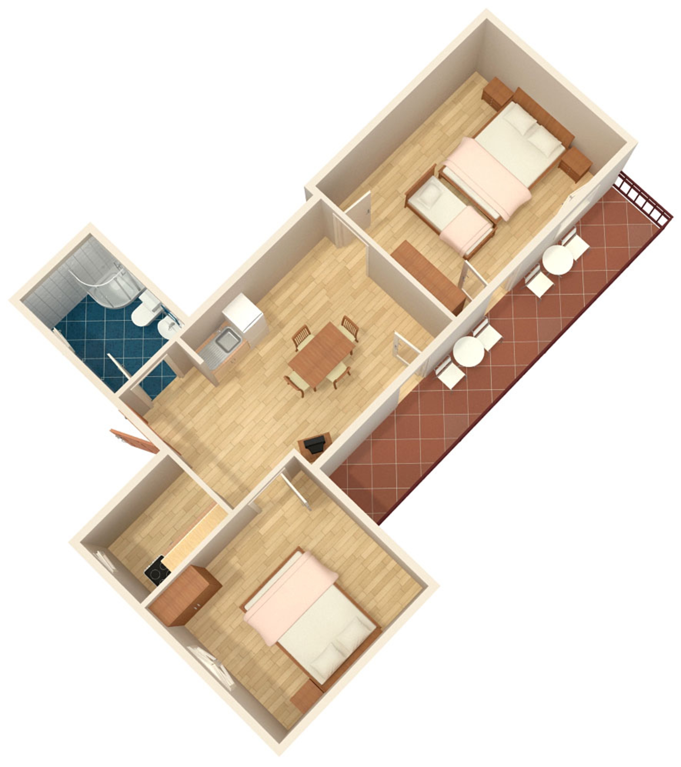 Two bedroom apartment with balcony and sea view Gradac, Makarska  A-b