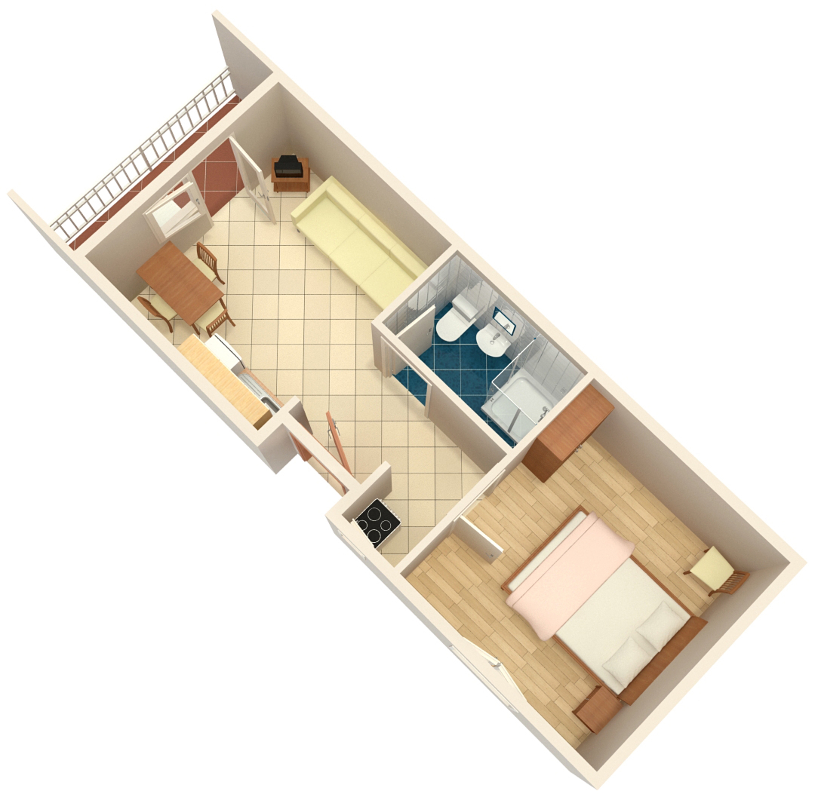 One bedroom apartment with balcony Gradac, Makarska  A-c