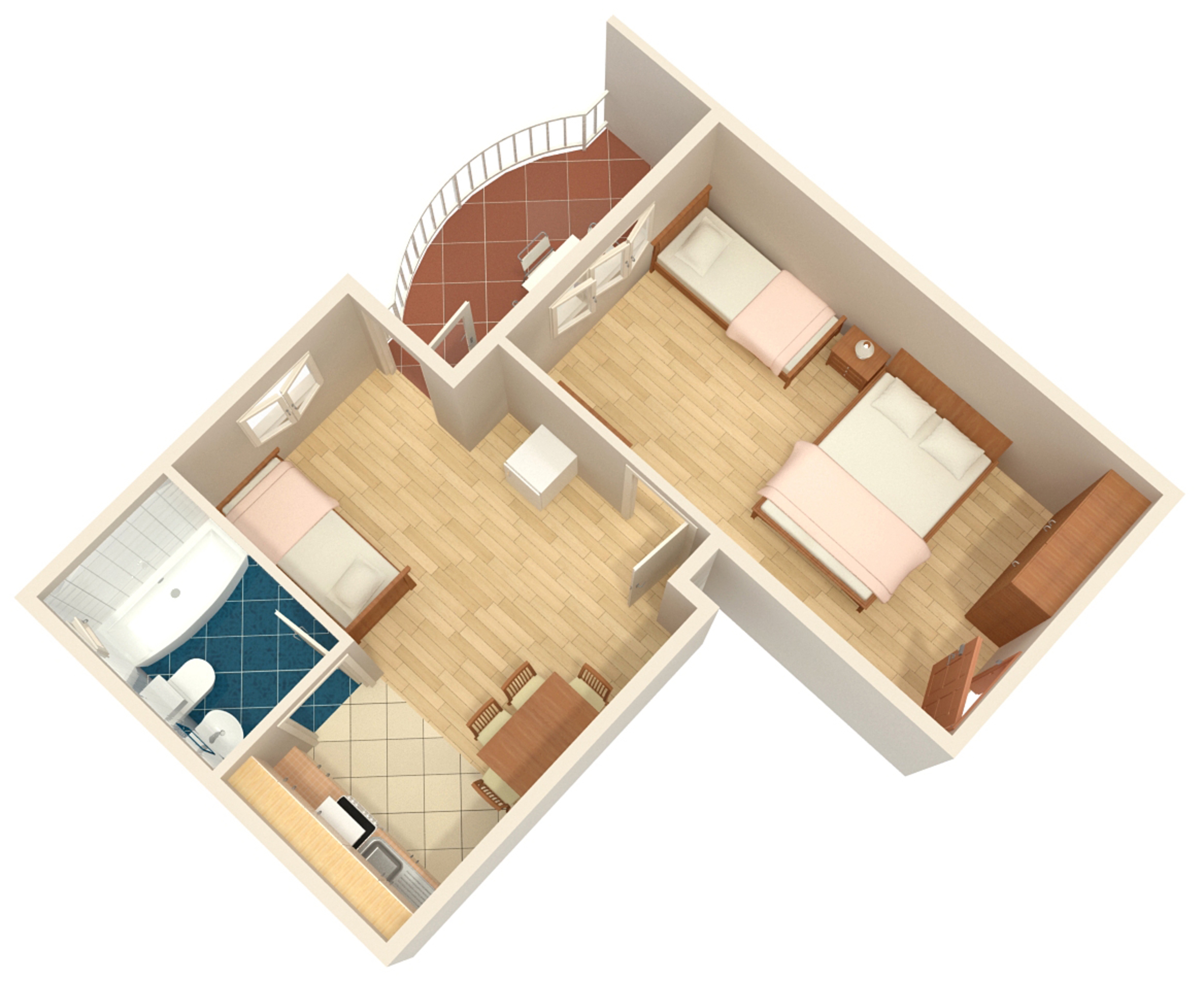 One bedroom apartment with terrace and sea view Gradac, Makarska  A-d