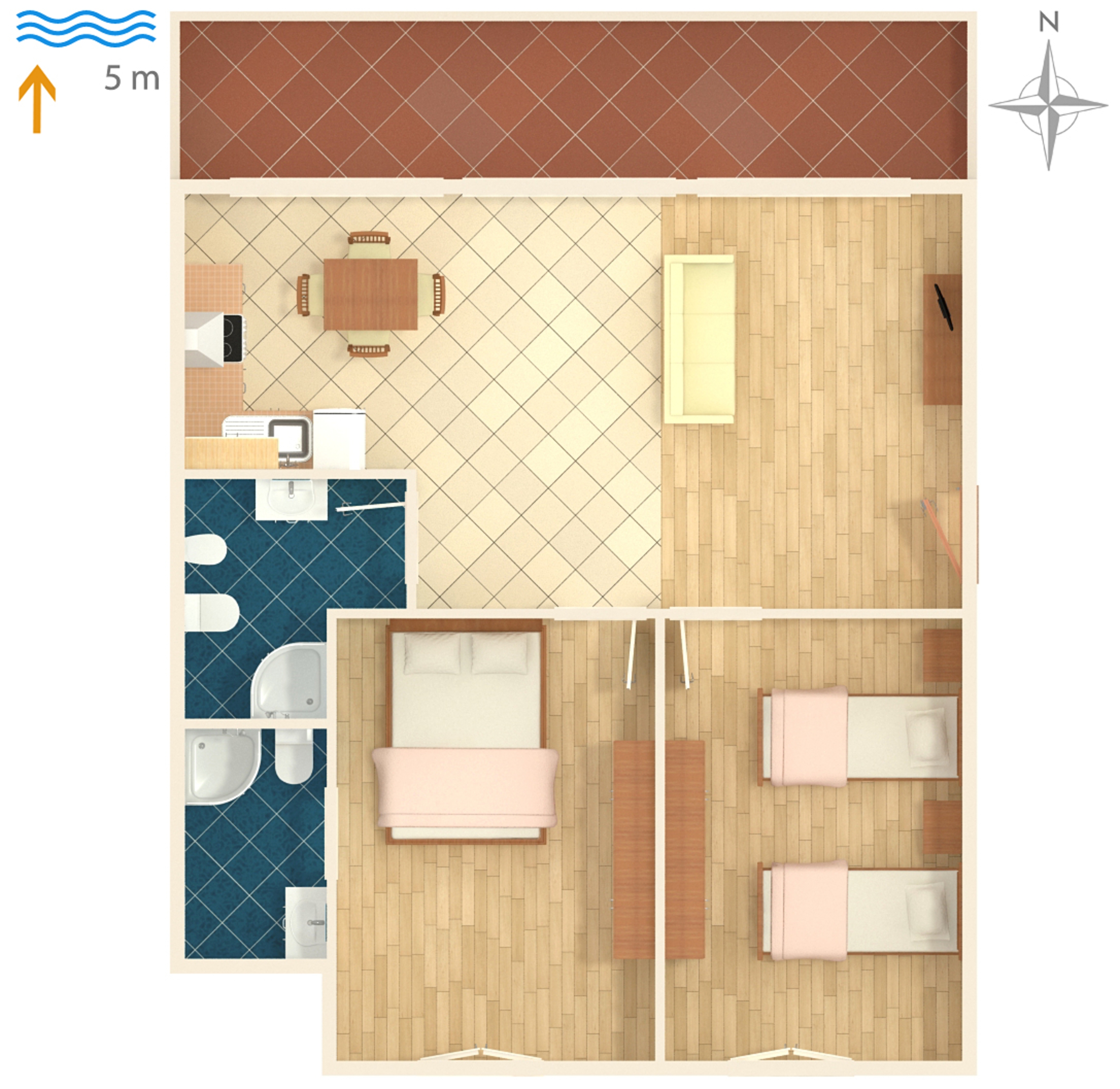 Two bedroom apartment near beach Tkon, Pašman  A-b