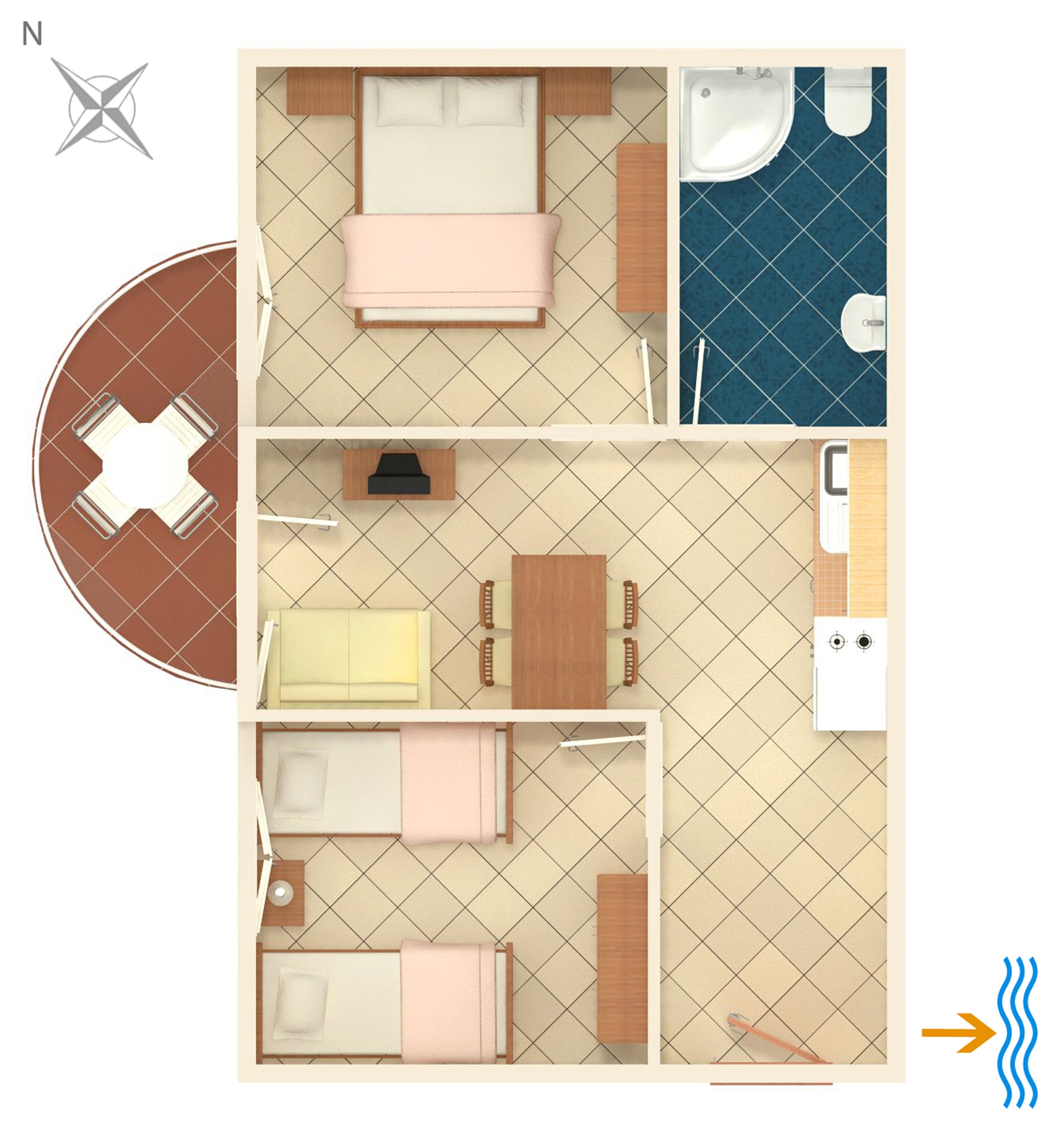Two bedroom apartment with balcony Rastići, Čiovo  A-b