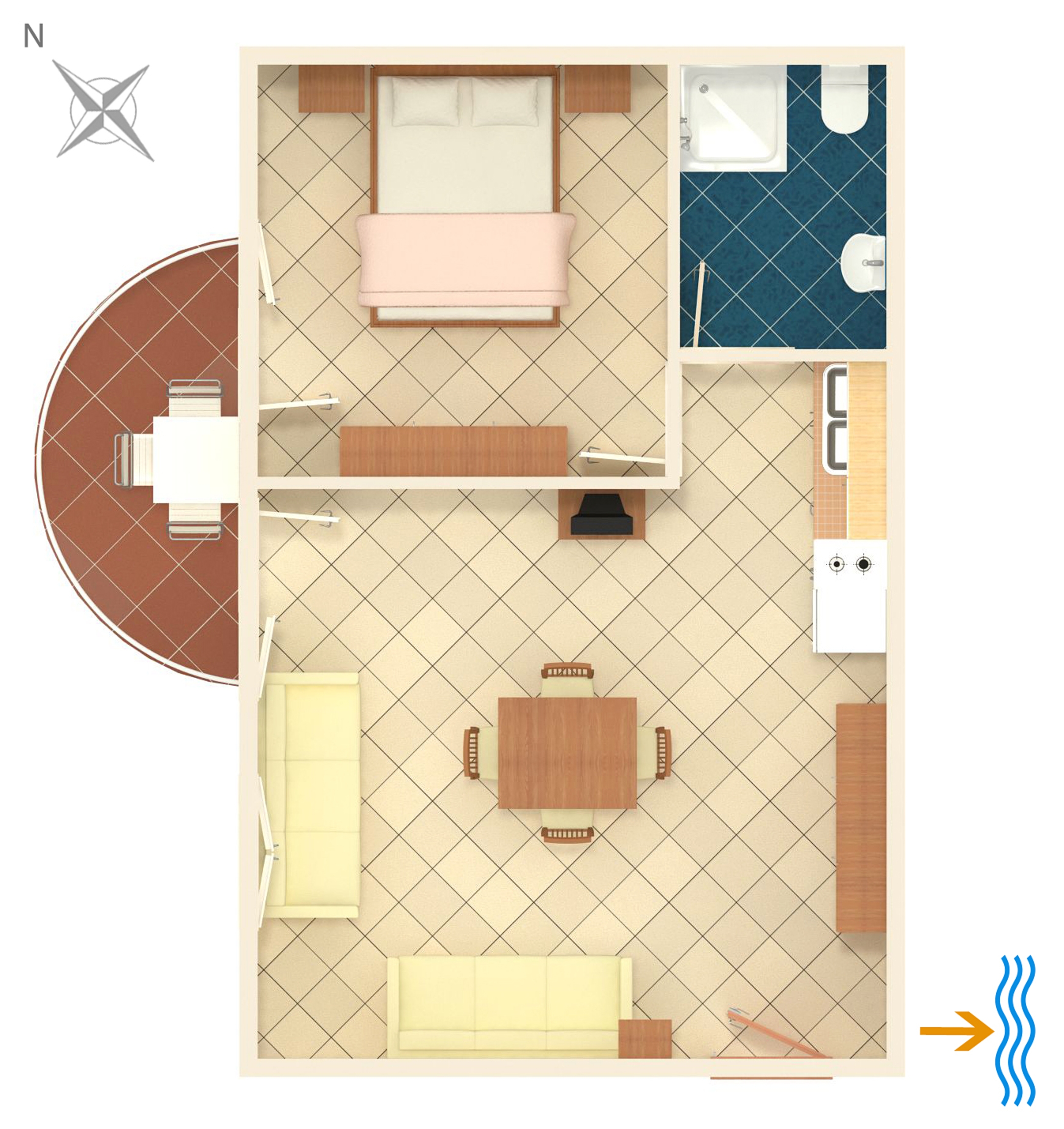 One bedroom apartment with balcony Rastići, Čiovo  A-d