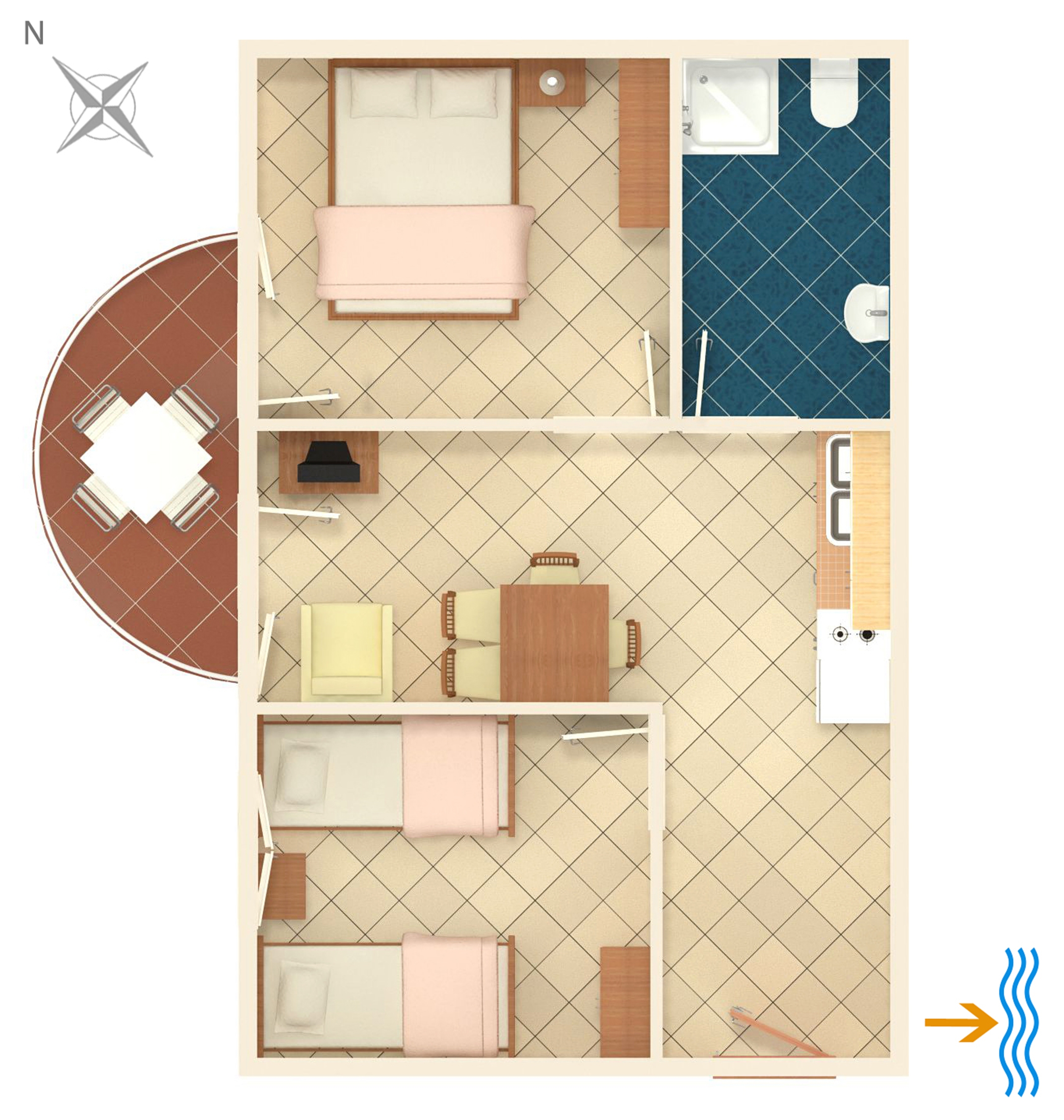 Two bedroom apartment with balcony Rastići, Čiovo  A-e