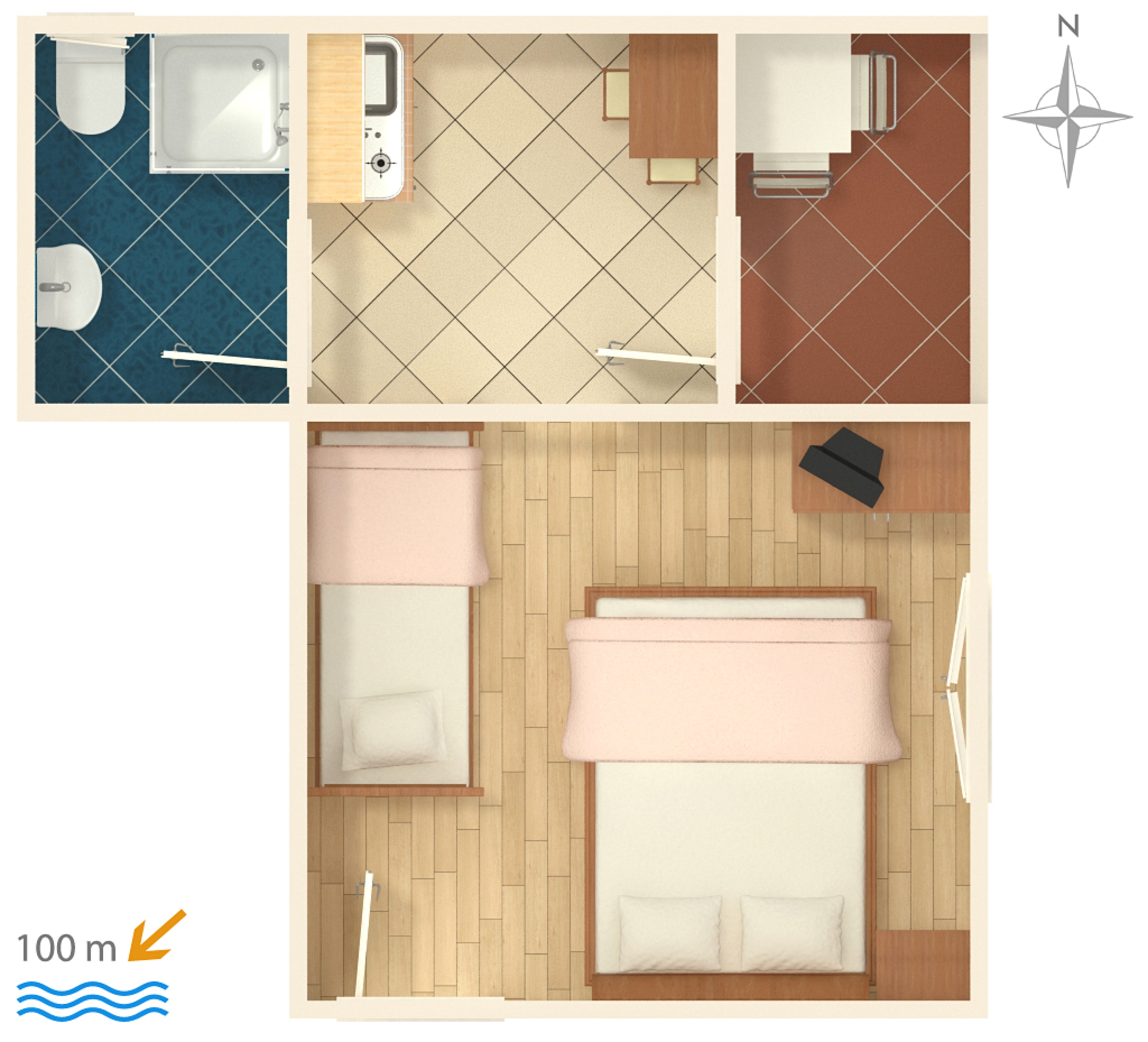 Studio flat with balcony Podaca, Makarska  AS-b