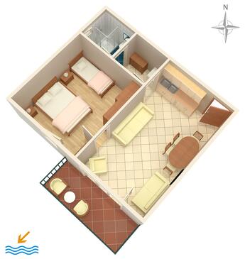 Makarska, plattegrond in the apartment, WiFi.