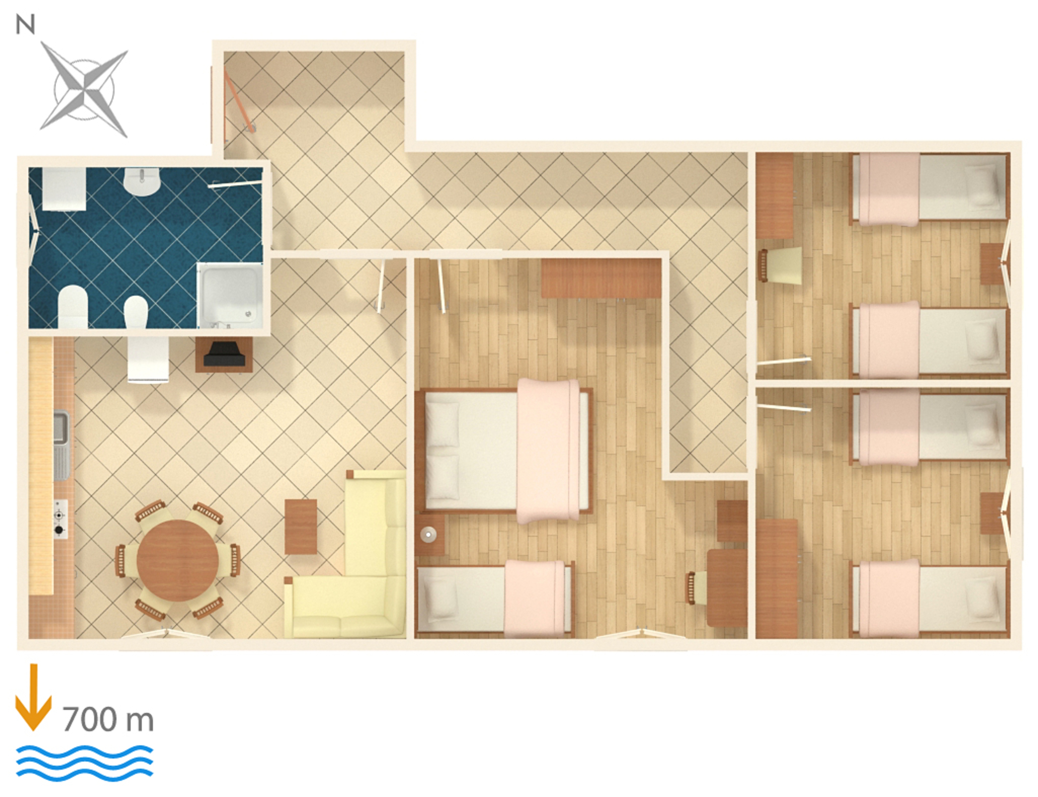 Three bedroom apartment with terrace Umag  A-a