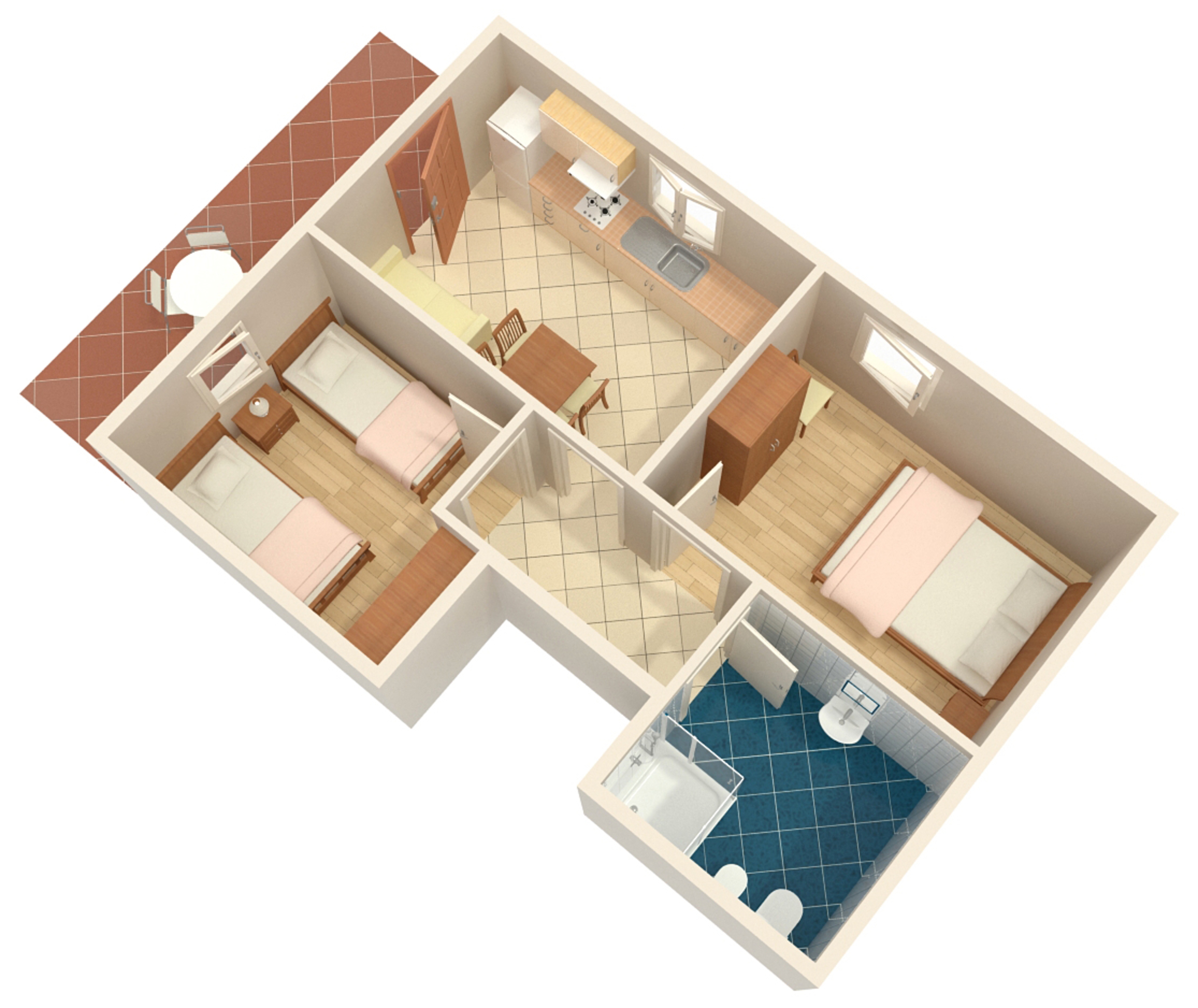 Two bedroom apartment with terrace Umag  A-b