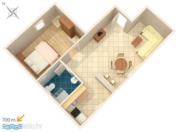 Plan Poreč, Plan in the apartment, dopusteni kucni ljubimci i WIFI.