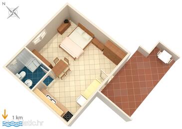 Plan Pula, Plan in the studio-apartment, WIFI.