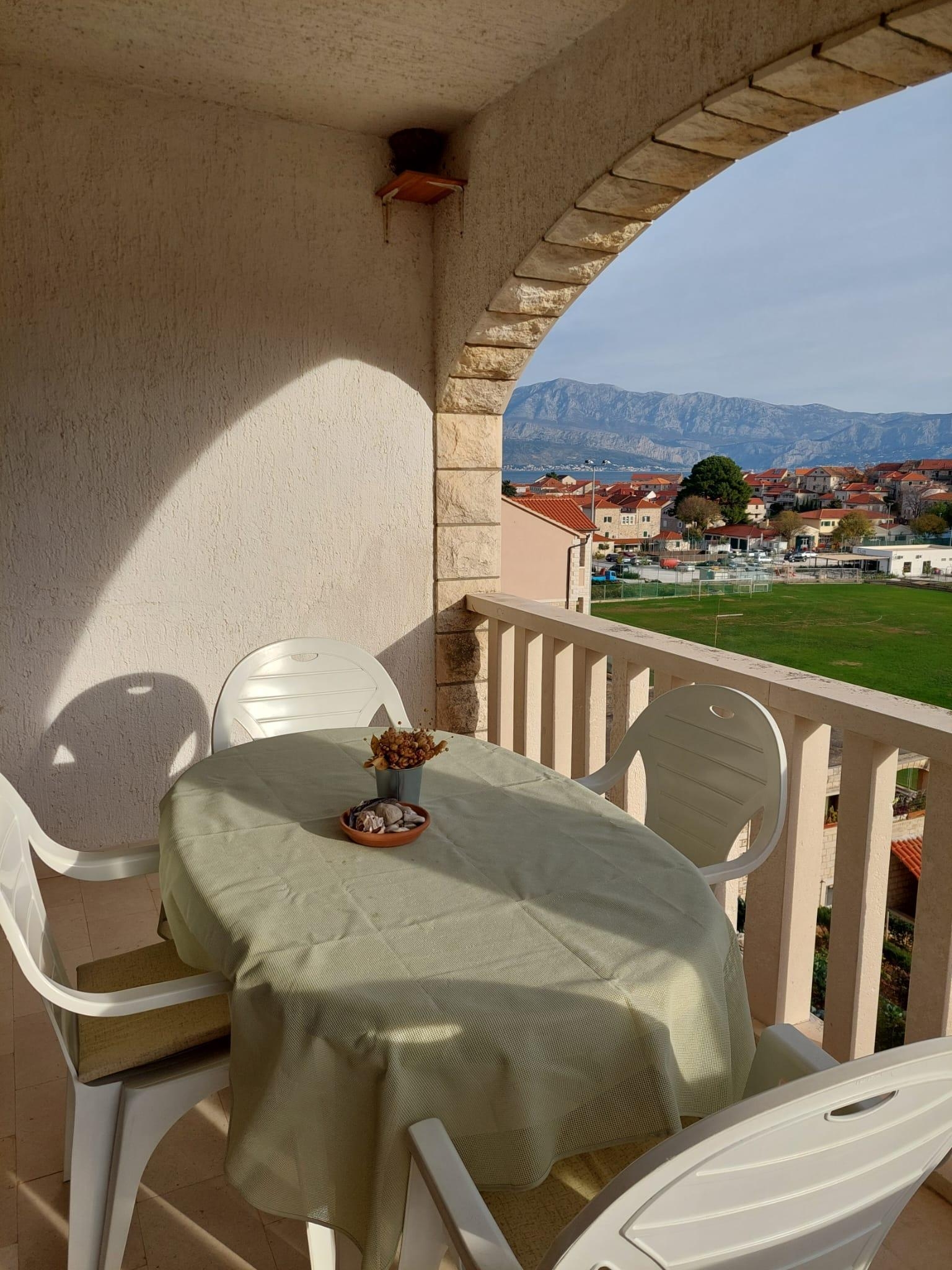 Two bedroom apartment with terrace and sea view Postira, Brač  A-b