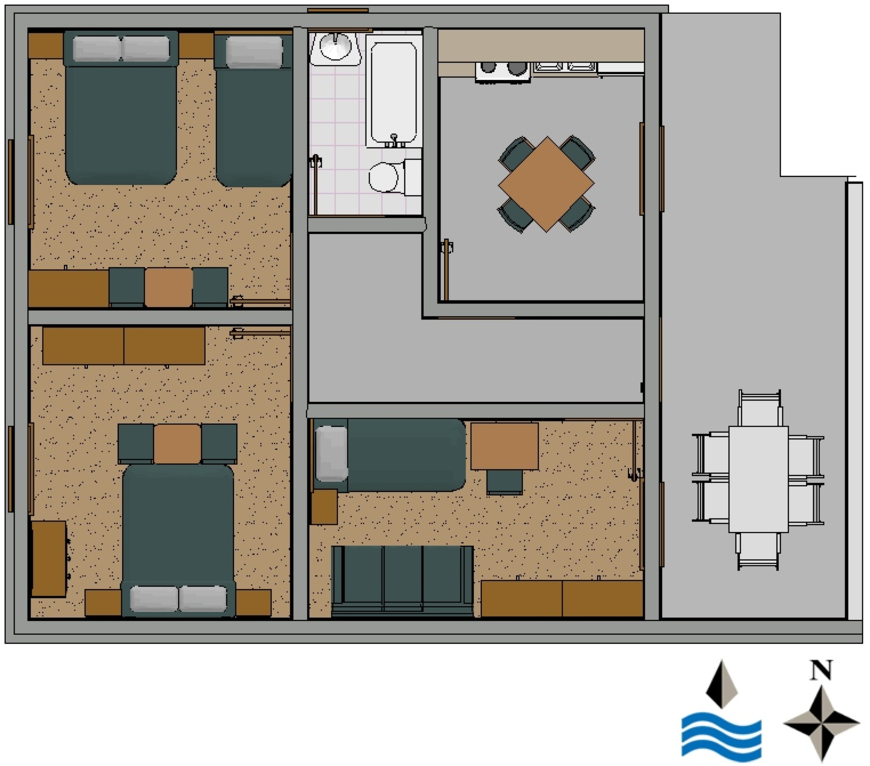 Three bedroom apartment with terrace and sea view Povlja, Brač  A-a