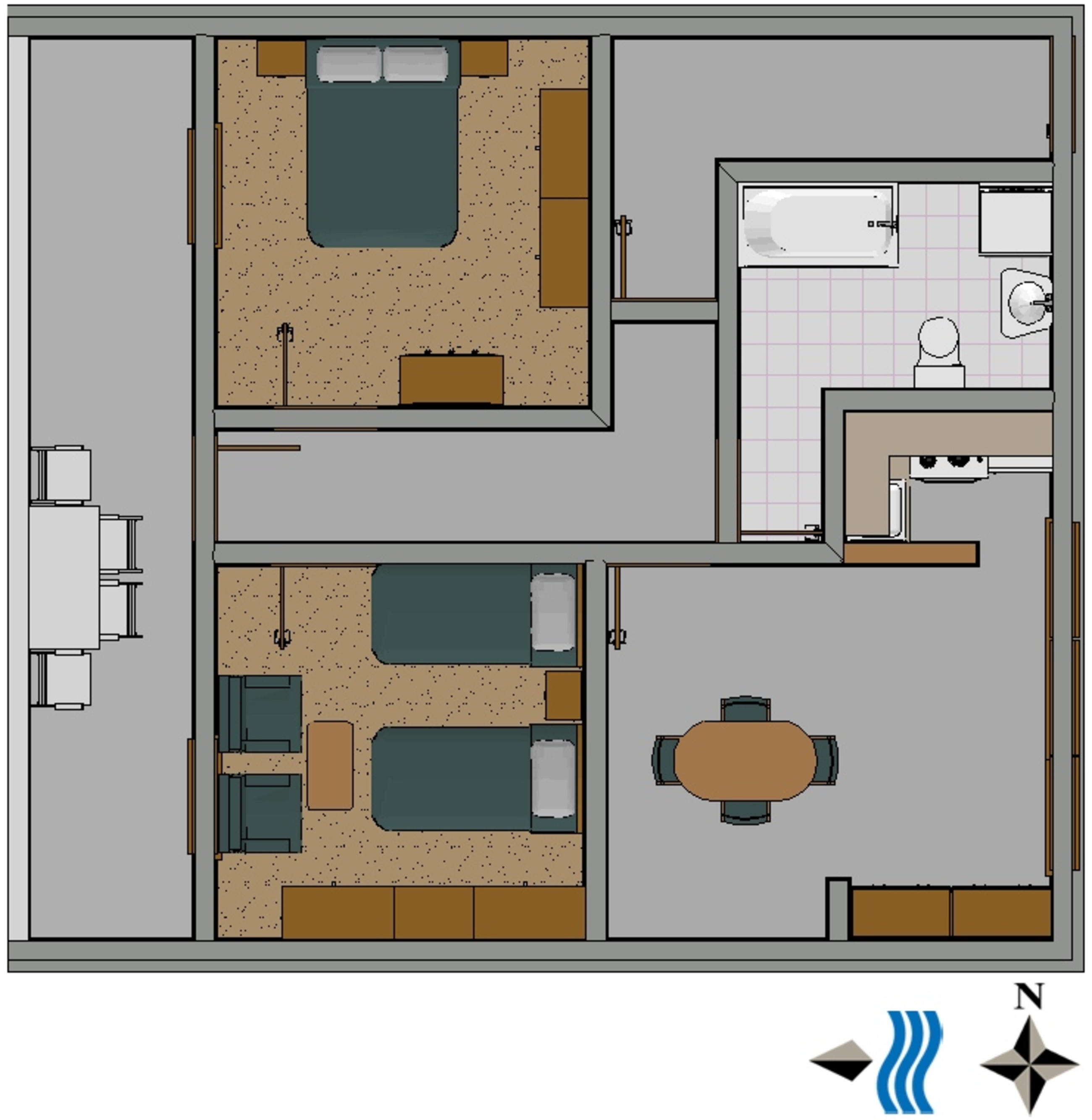 Two bedroom apartment with terrace and sea view Povlja, Brač  A-b
