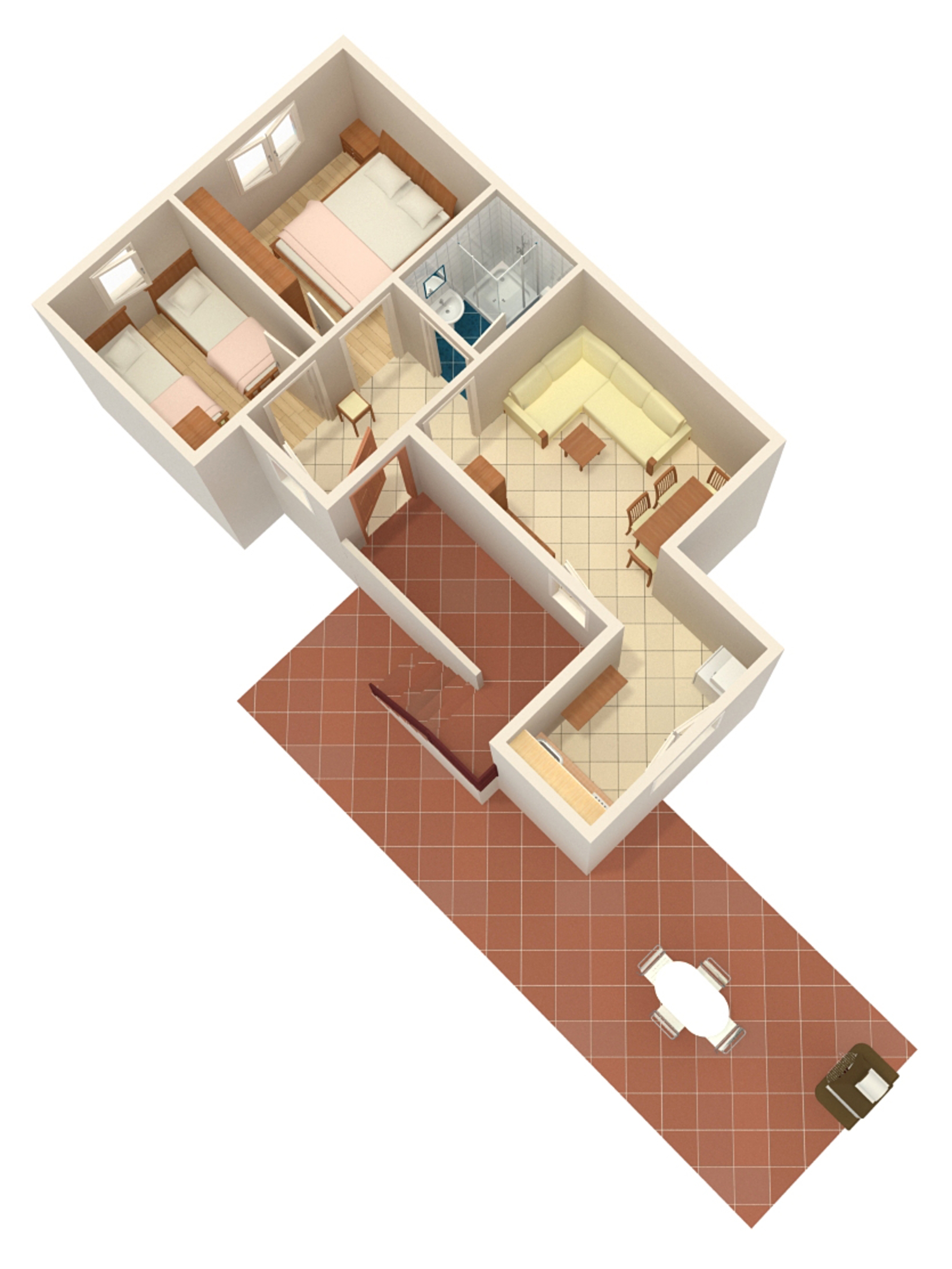 Two bedroom apartment with terrace Umag  A-a