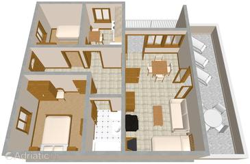 Plan Povlja, Plan in the apartment, dopusteni kucni ljubimci i WIFI.