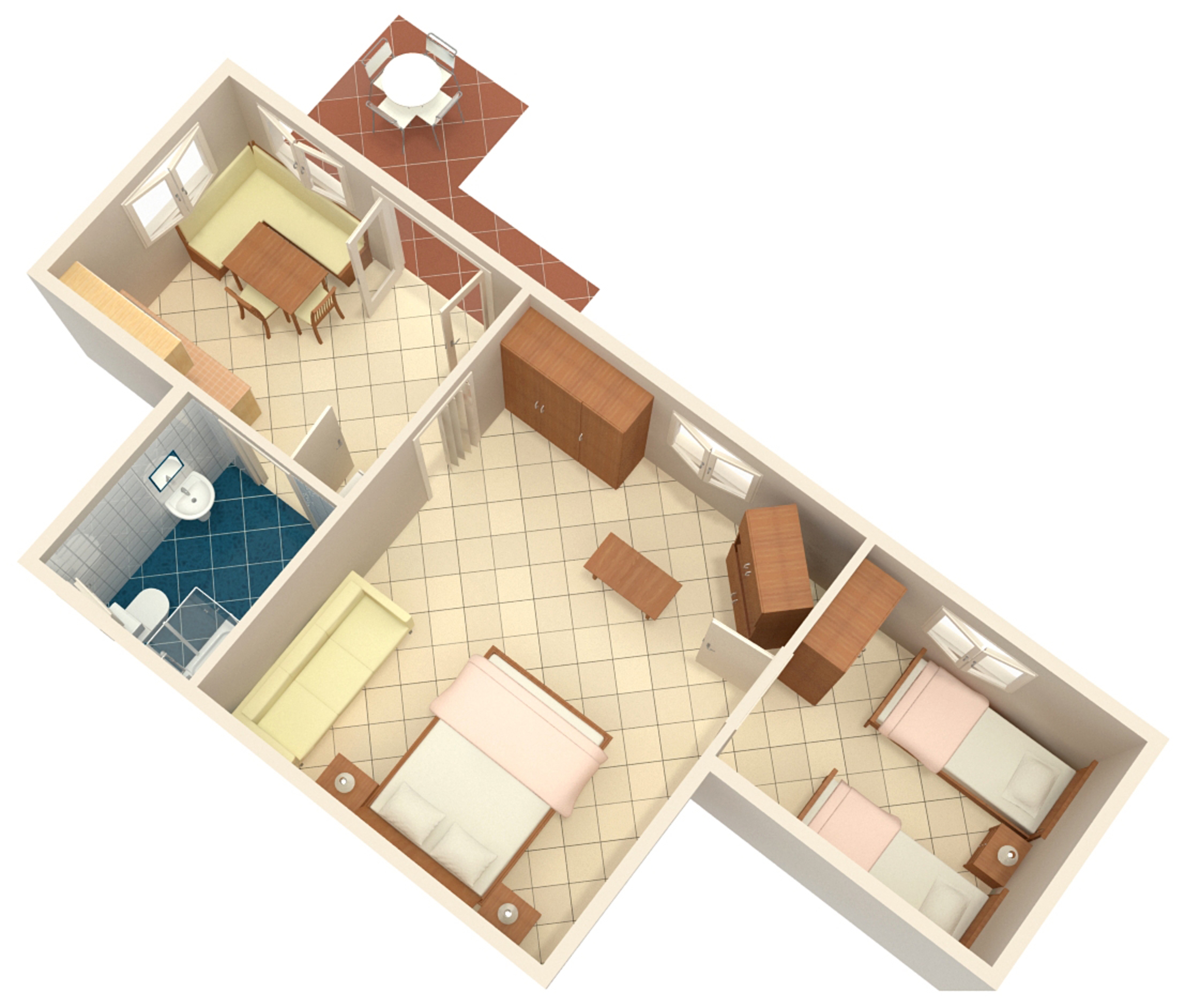 Two bedroom apartment with terrace Umag  A-b