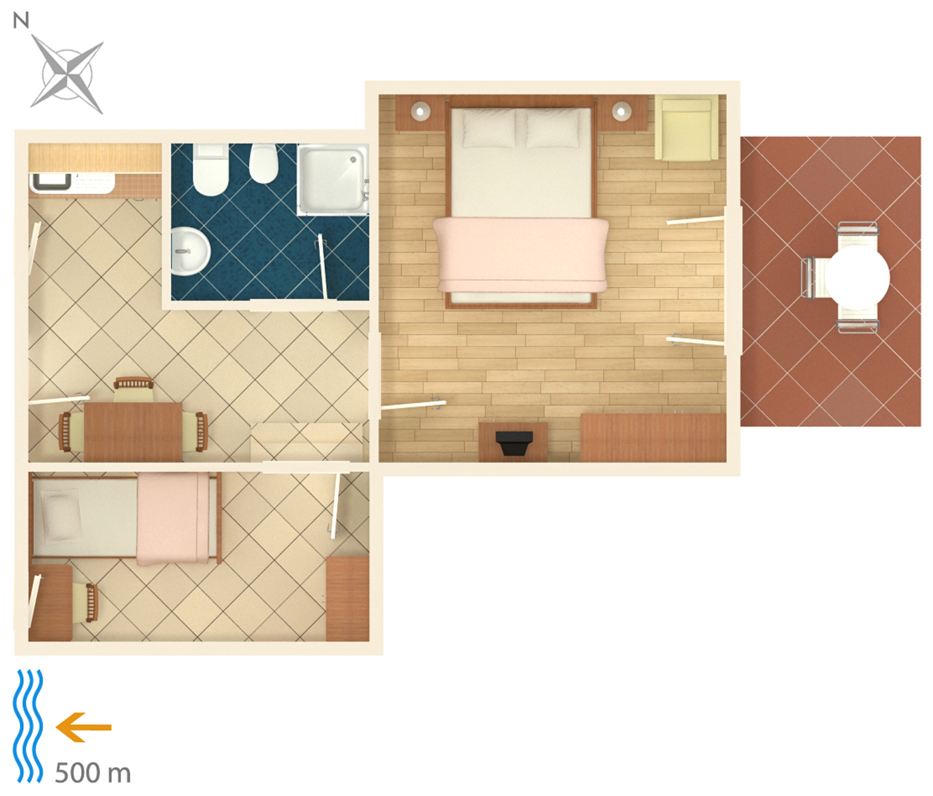 Two bedroom apartment with terrace Umag  A-c