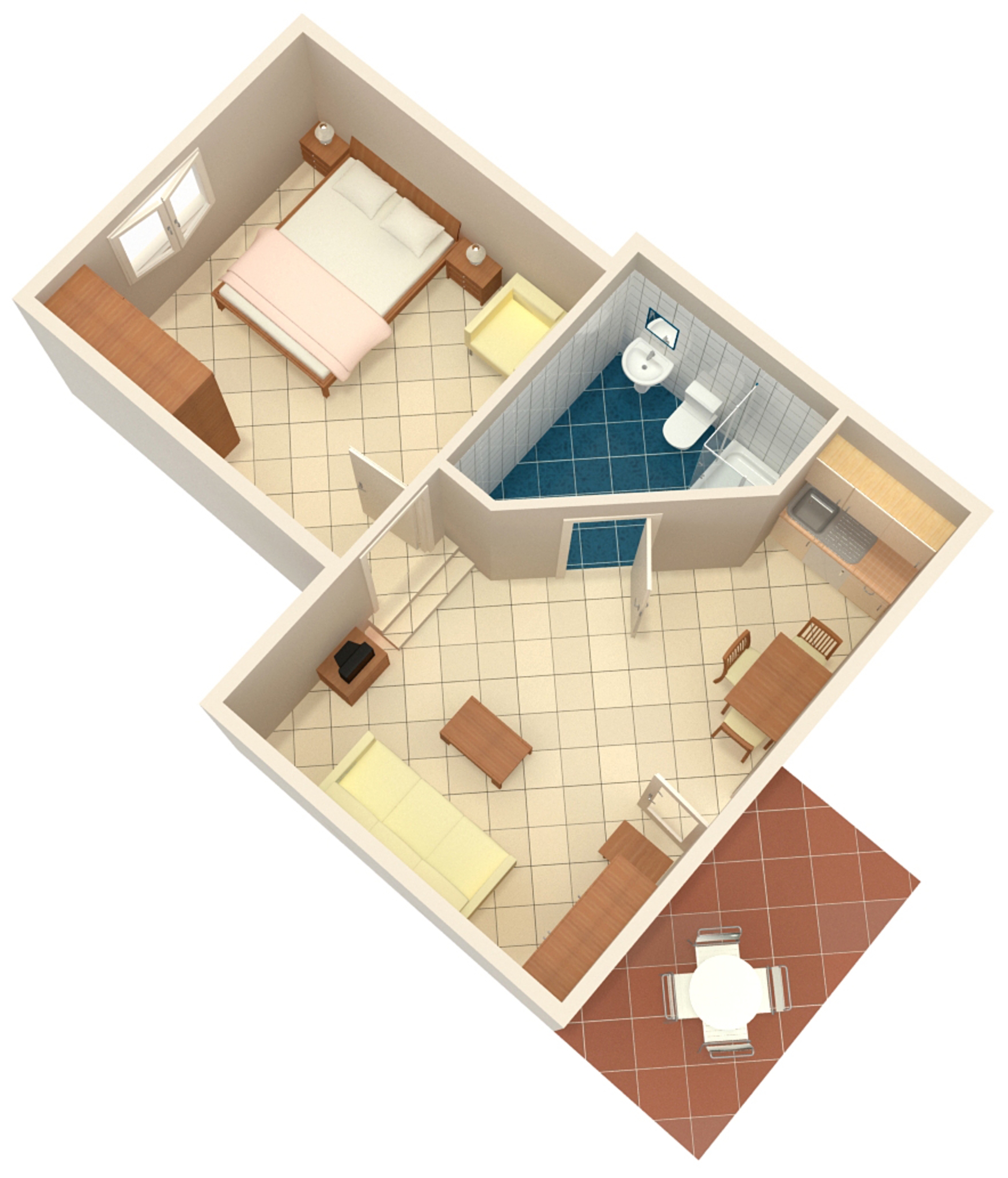 One bedroom apartment with terrace Umag  A-d
