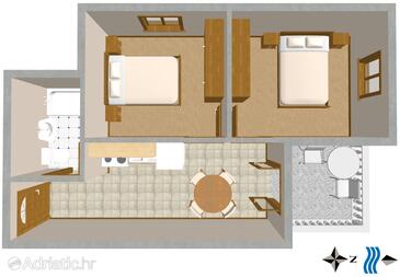 Plan Povlja, Plan in the apartment, WIFI.