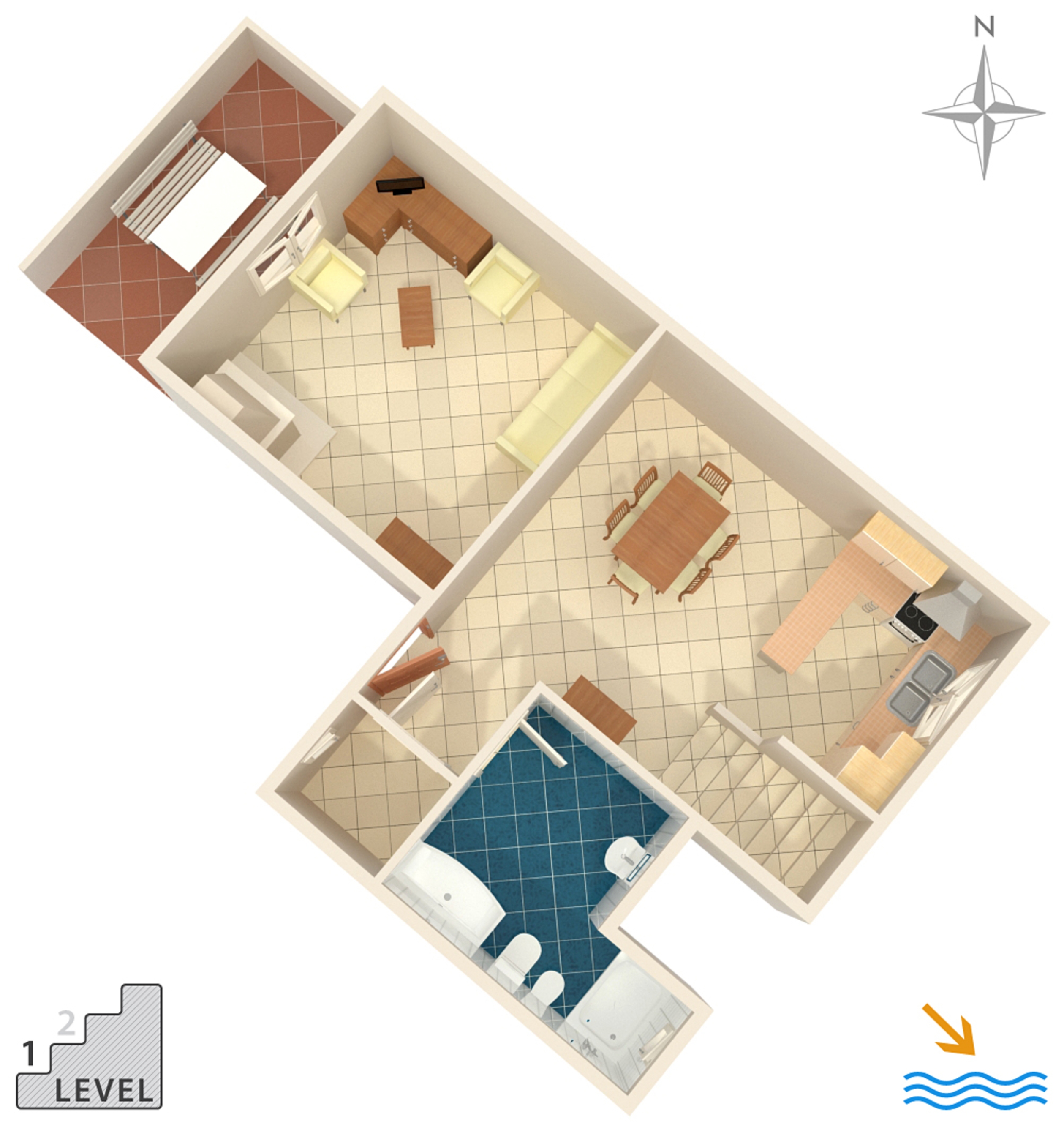 Three bedroom apartment with terrace Krnica, Marčana  A-a