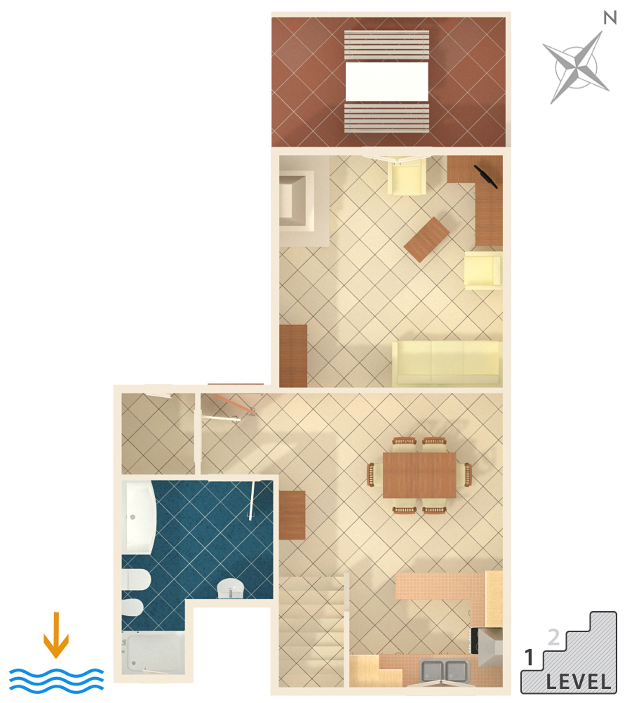 Three bedroom apartment with terrace Krnica, Marčana  A-a