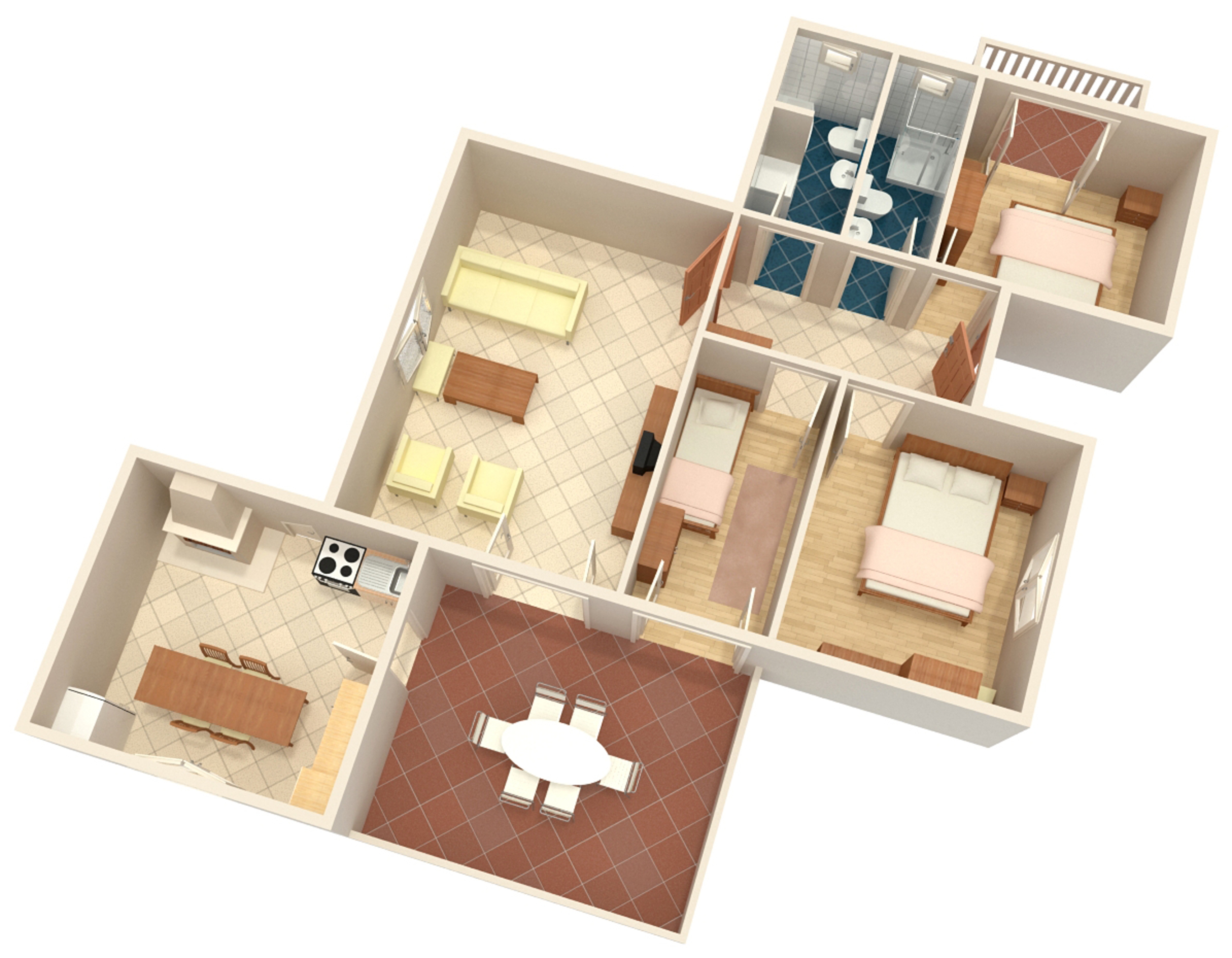 Three bedroom apartment with terrace and sea view Postira, Brač  A-b