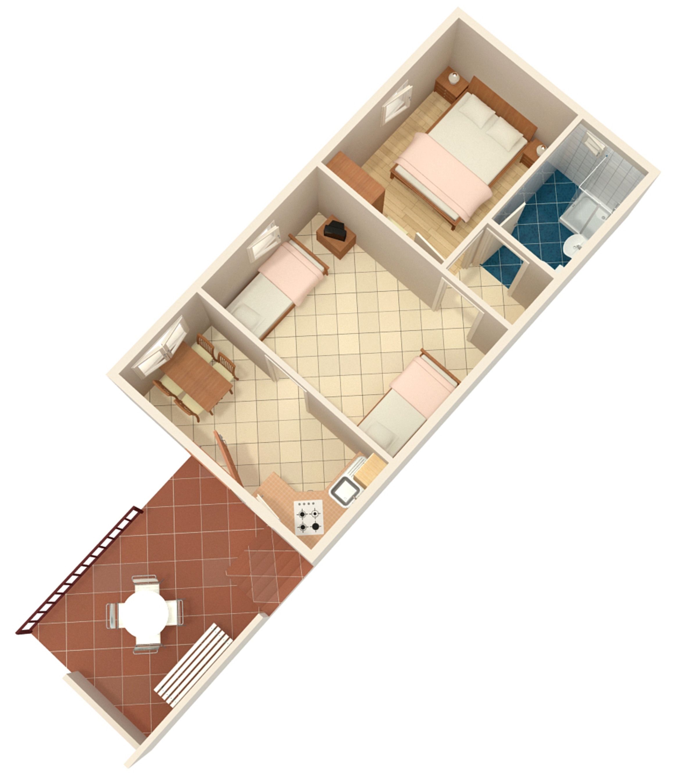 Jednosobni apartman s terasom Sutivan, Brač  A-b