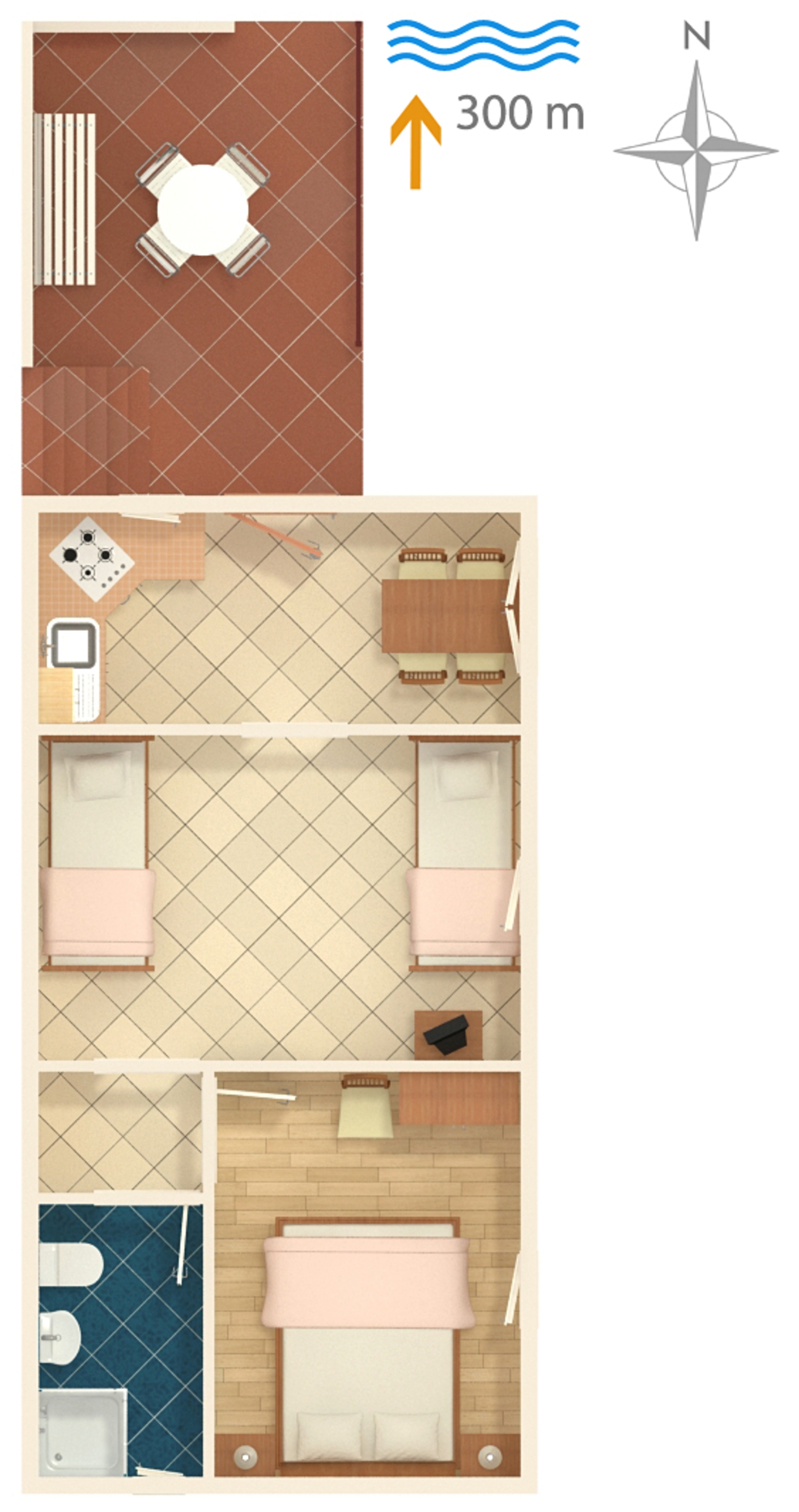 Jednosobni apartman s terasom Sutivan, Brač  A-b