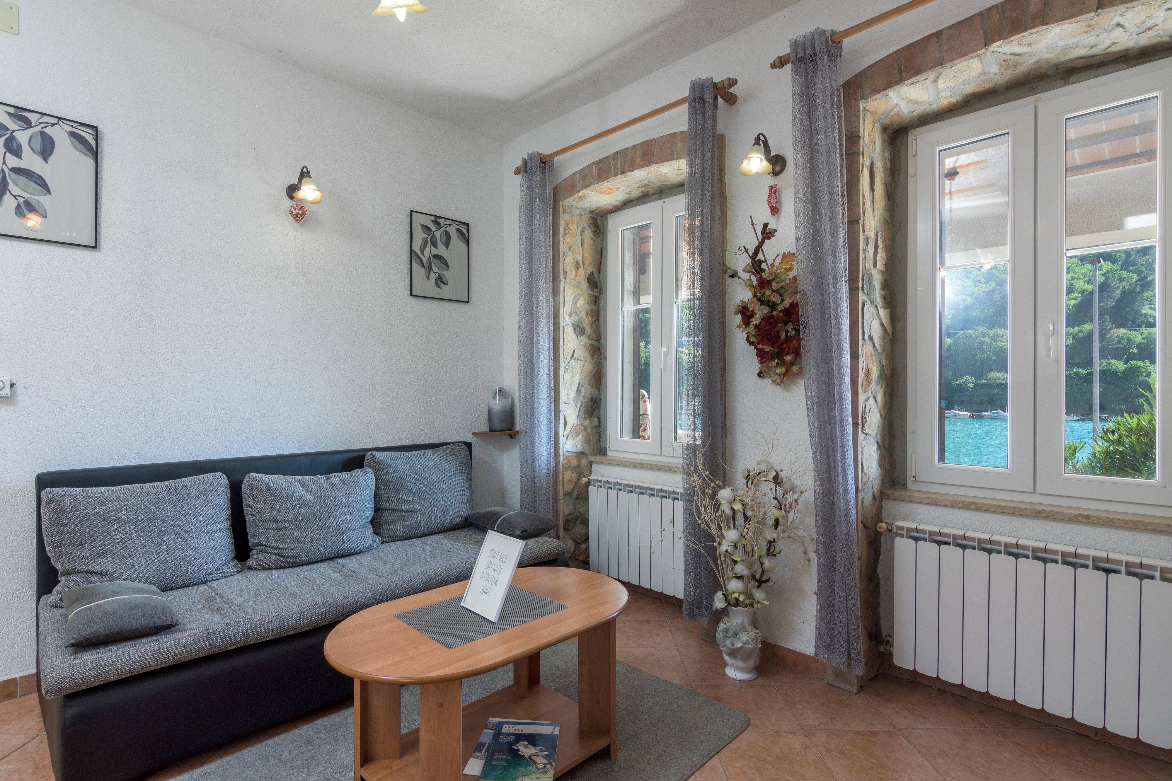 Two bedroom house with terrace and sea view Plomin Luka, Labin (K-7466)