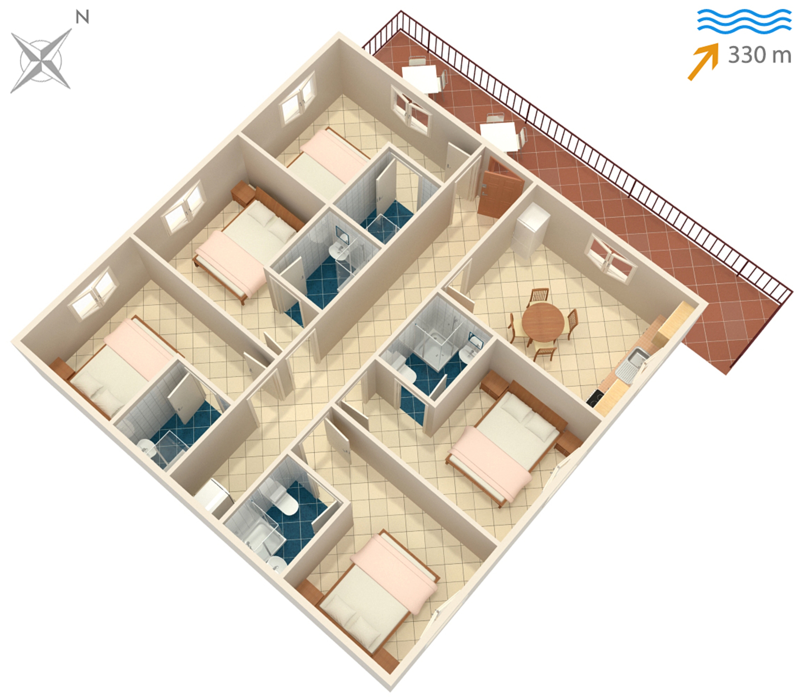 Comfortable and spacious apartment with terrace and sea view Sutivan, Brač  A-a