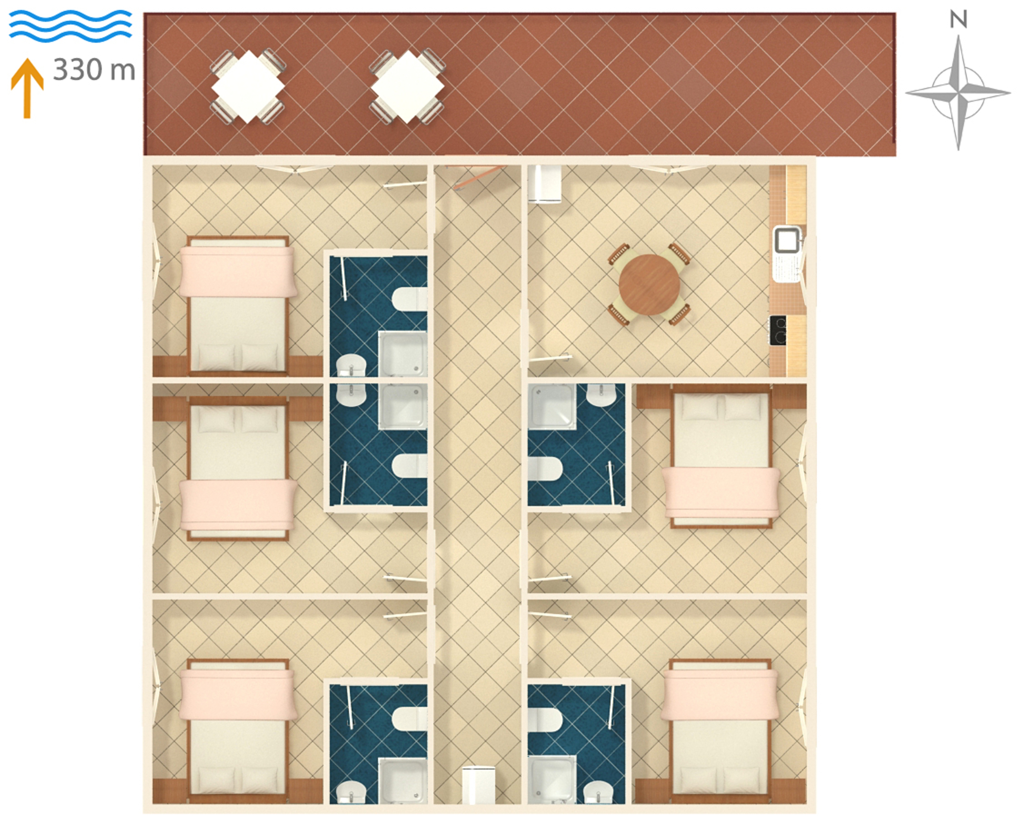Comfortable and spacious apartment with terrace and sea view Sutivan, Brač  A-a