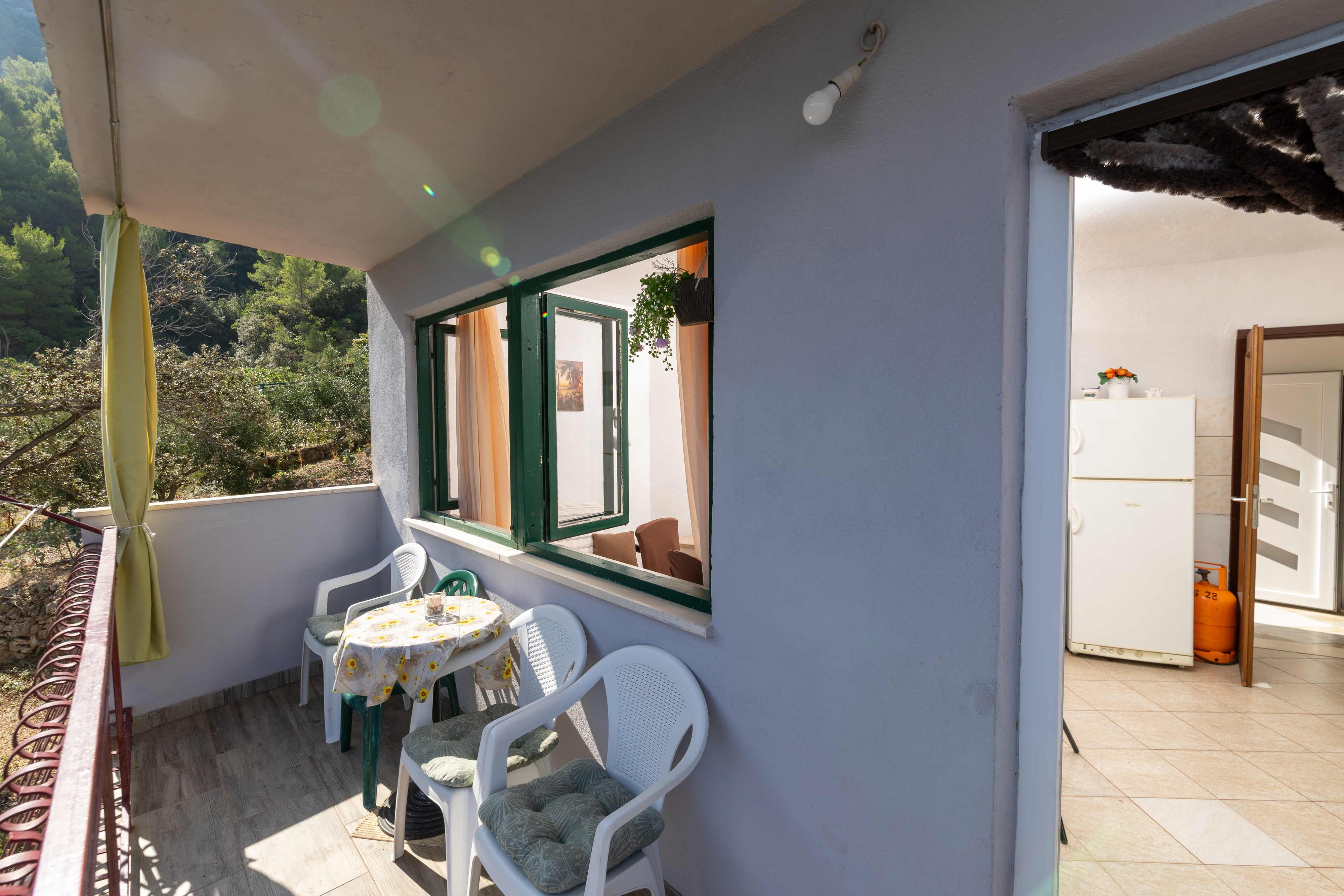 Two bedroom apartment with balcony and sea view Cove Pobij, Hvar  A-b