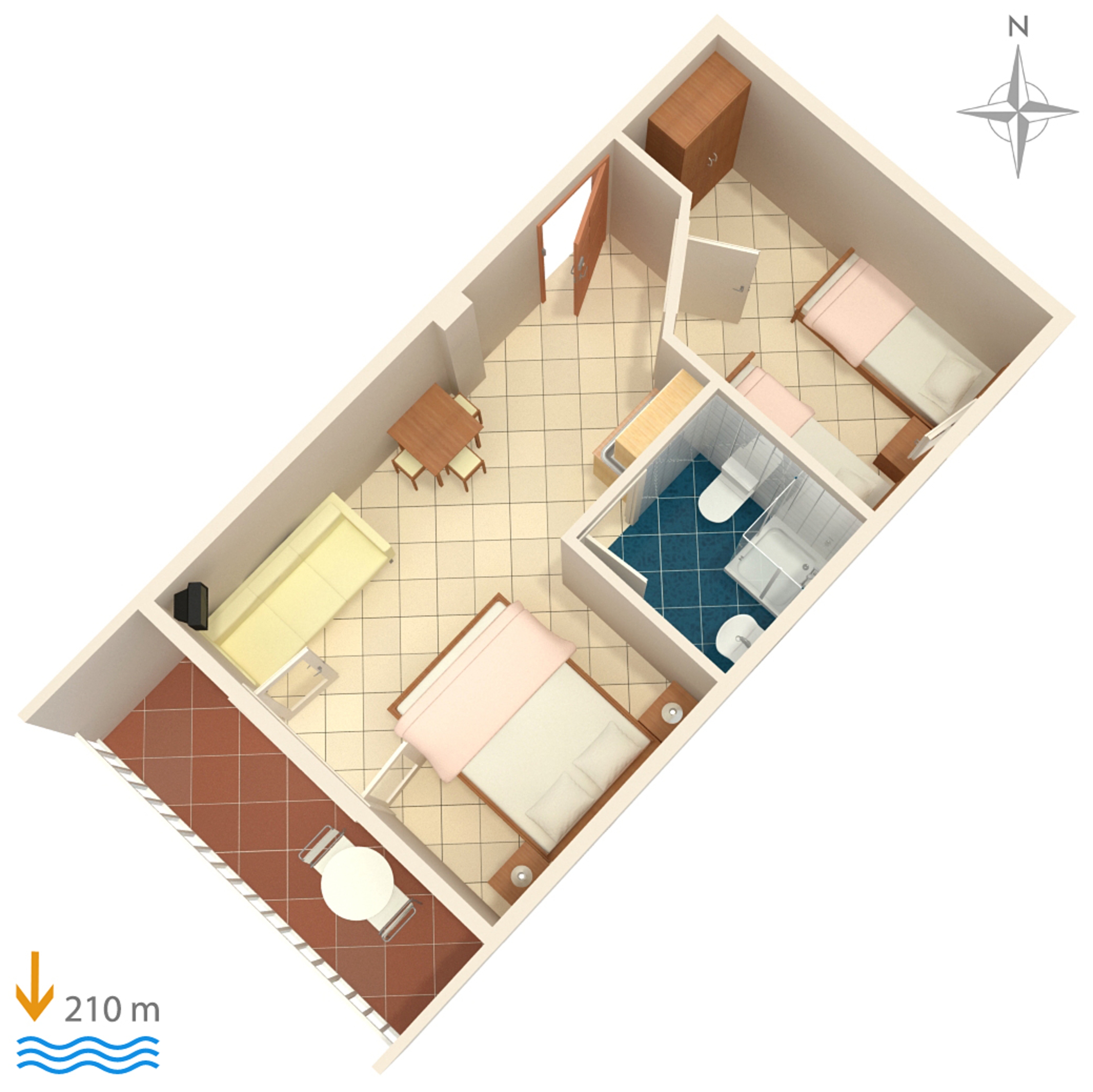 One bedroom apartment with balcony and sea view Duće, Omiš  A-a
