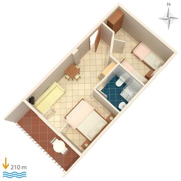 Duće, Plan dans l’hébergement en type apartment, WiFi.