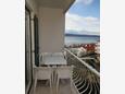 Duće, Balcony in the studio-apartment, with a sea view and WiFi.