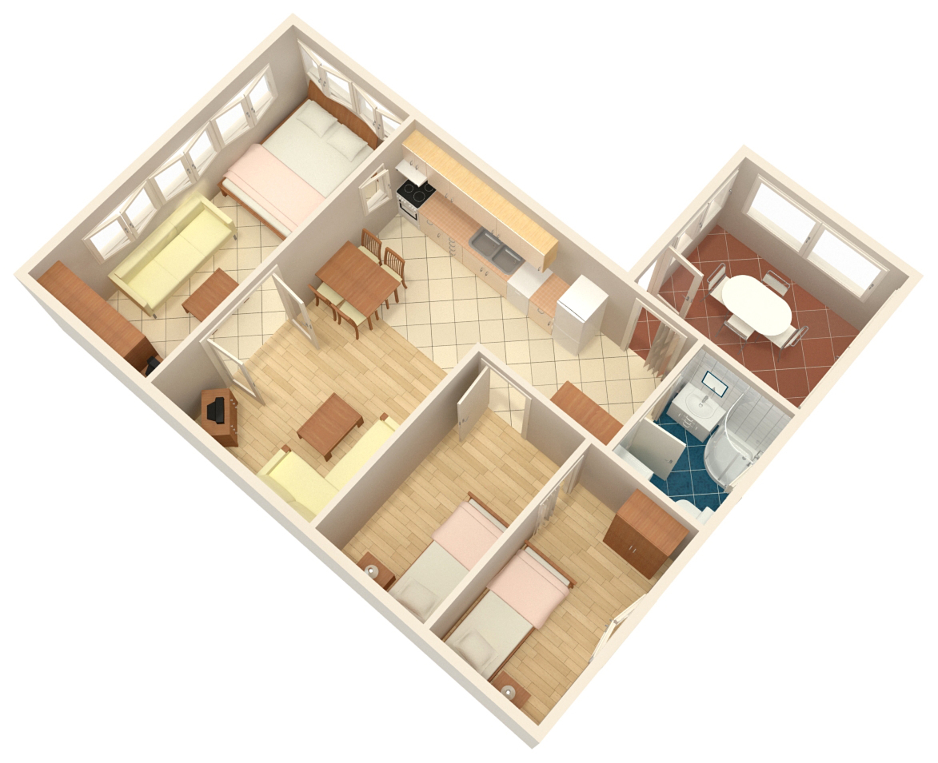 Three bedroom apartment with terrace Supetar, Brač  A-a