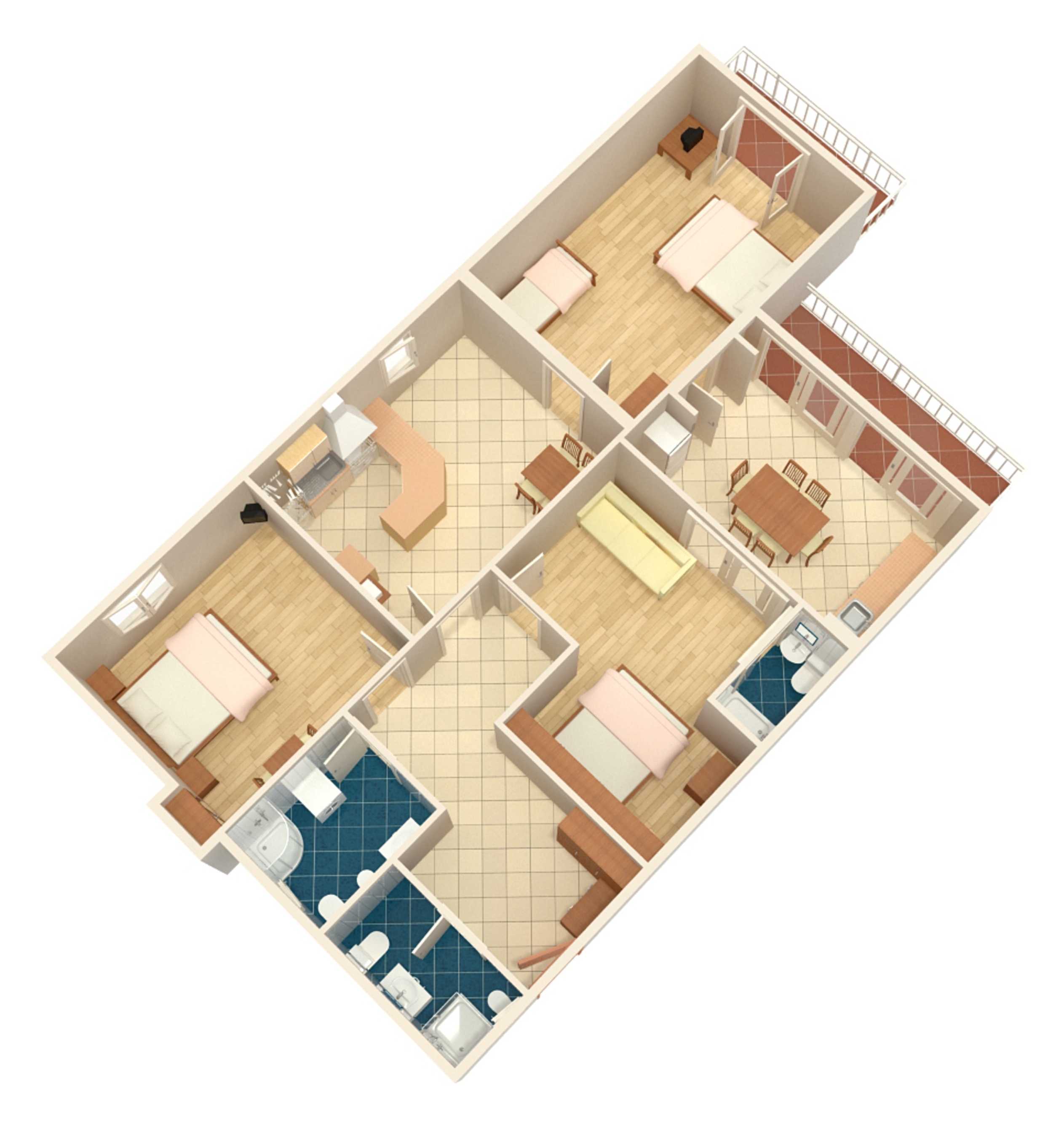 Three bedroom apartment with balcony and sea view Duće, Omiš  A-a