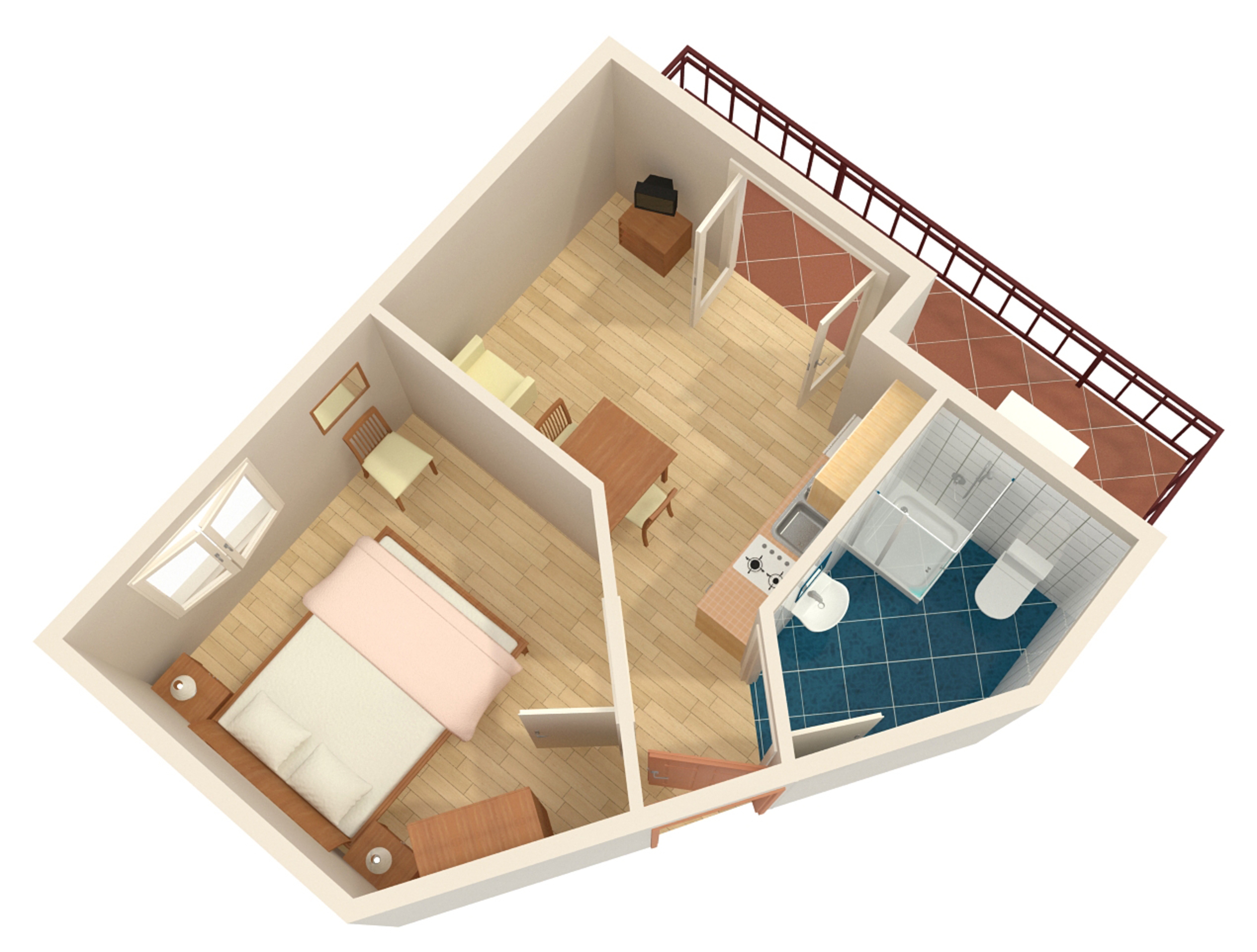 One bedroom apartment with terrace and sea view Vodice  A-a