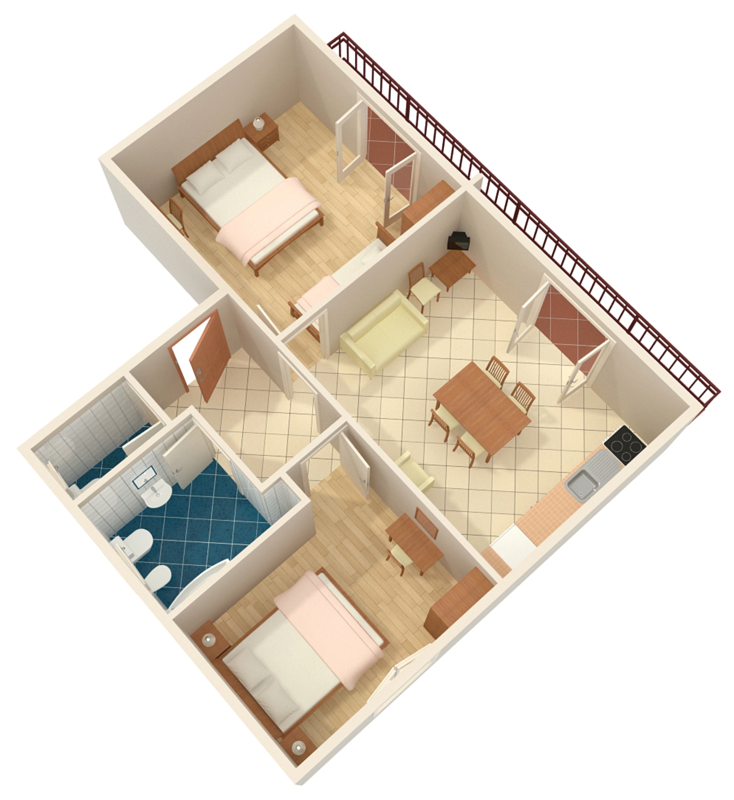 Two bedroom apartment with balcony Vodice  A-e