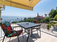 Medveja, Terrace in the studio-apartment, with a sea view and WiFi.