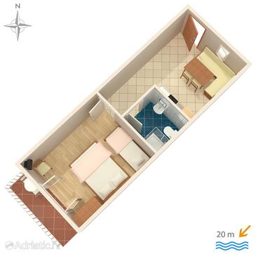 Plan Stomorska, Plan in the apartment, dopusteni kucni ljubimci i WIFI.