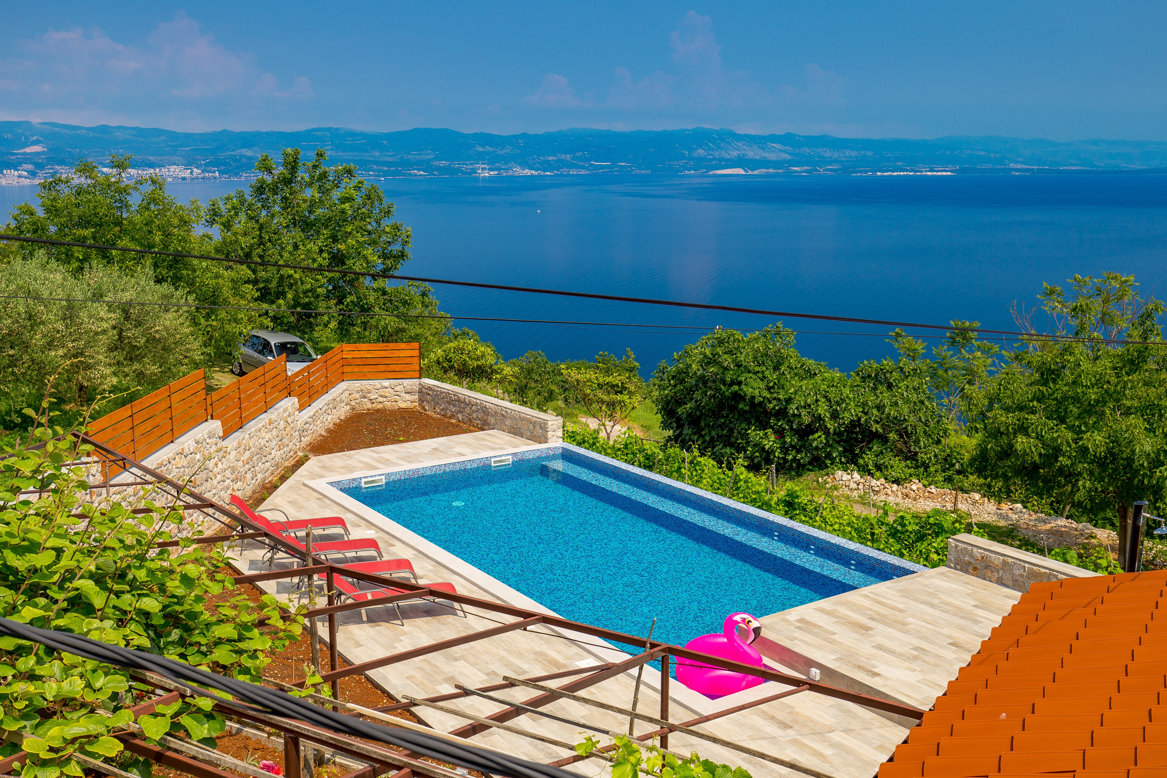 Three bedroom house with terrace and sea view Obrš, Opatija  K