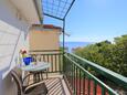 Brela, Balcon dans l’hébergement en type house, avec la vue sur la mer, animaux acceptés et WiFi.