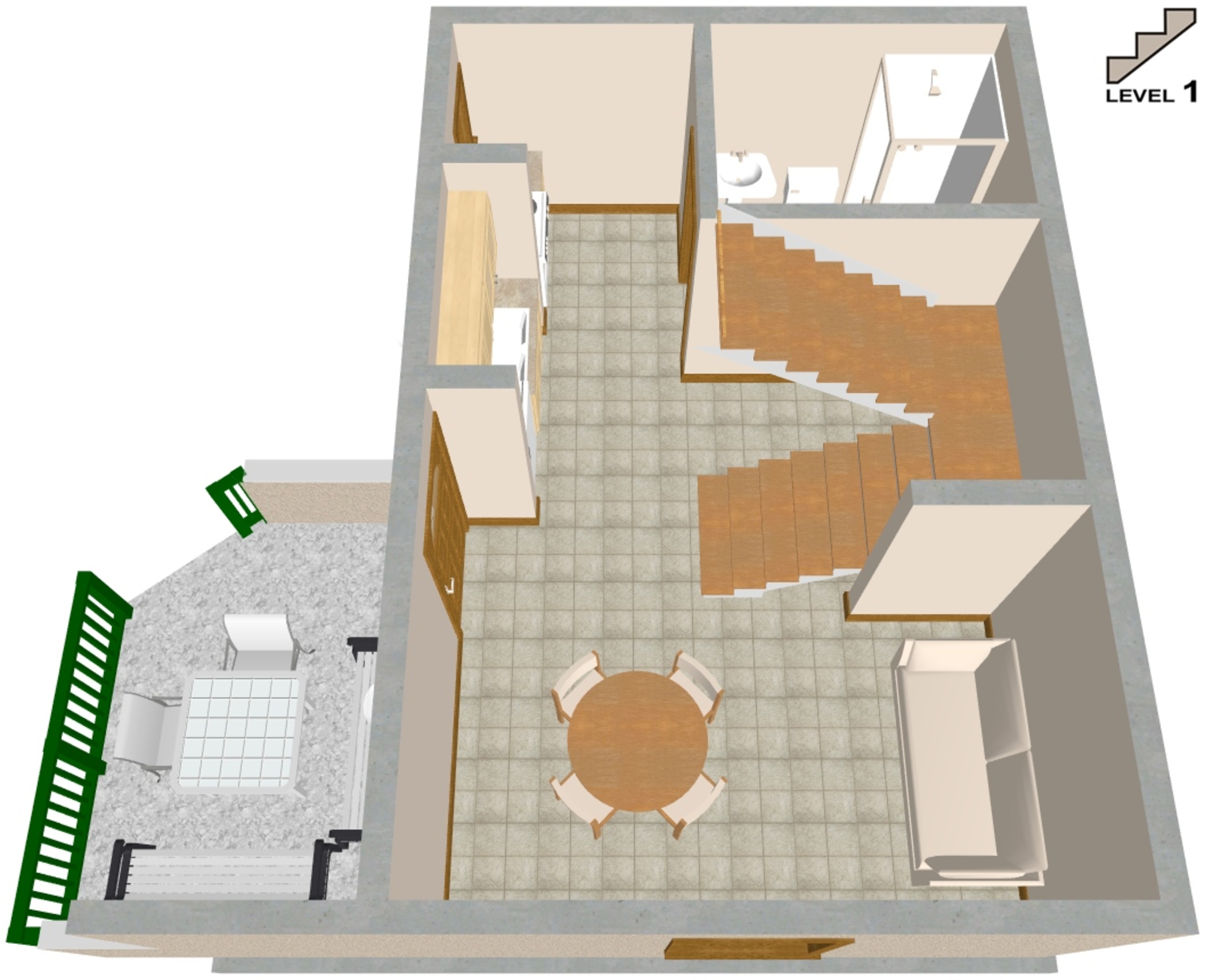 One bedroom house with terrace and sea view Brela, Makarska  K