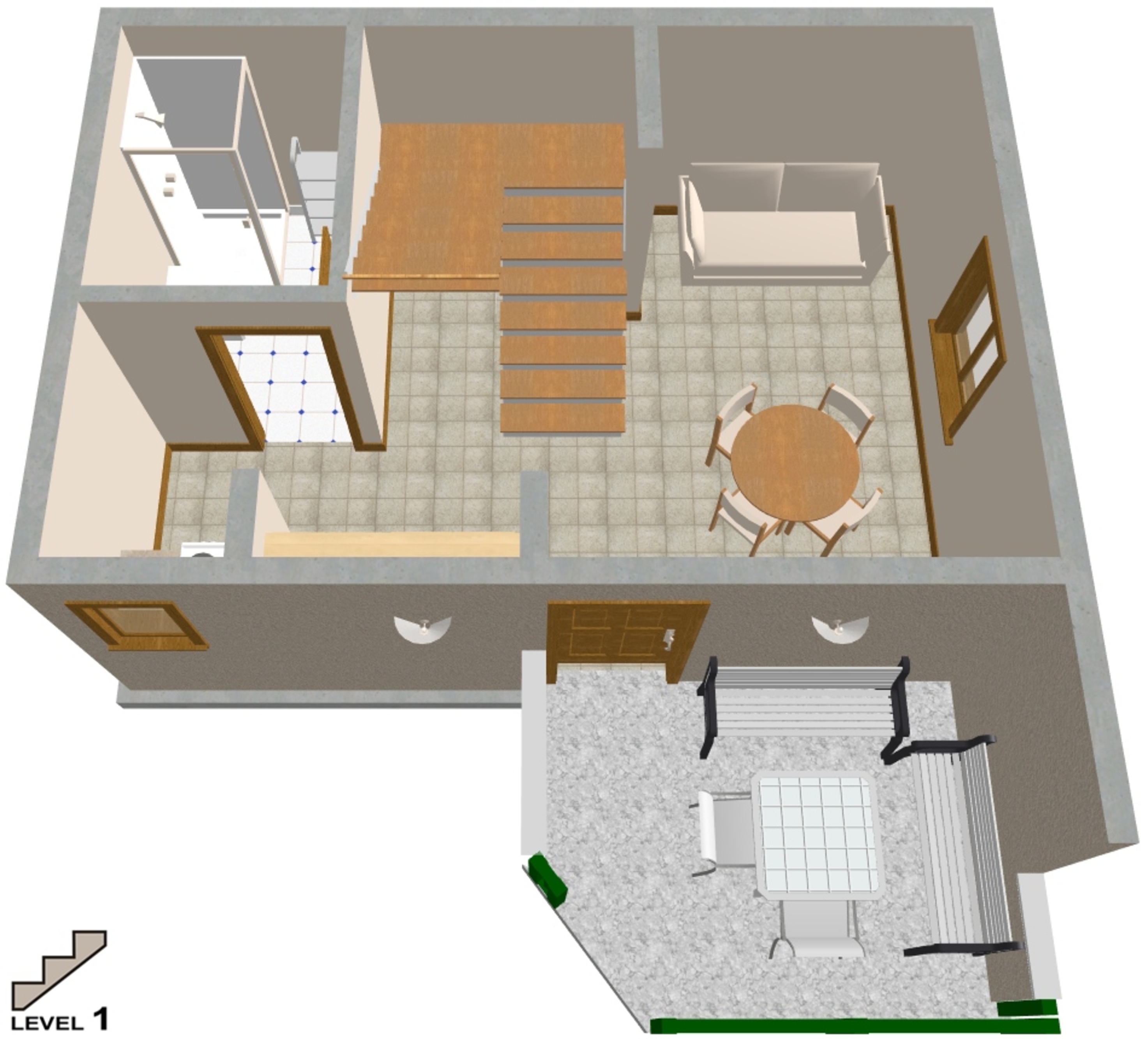 One bedroom house with terrace and sea view Brela, Makarska  K
