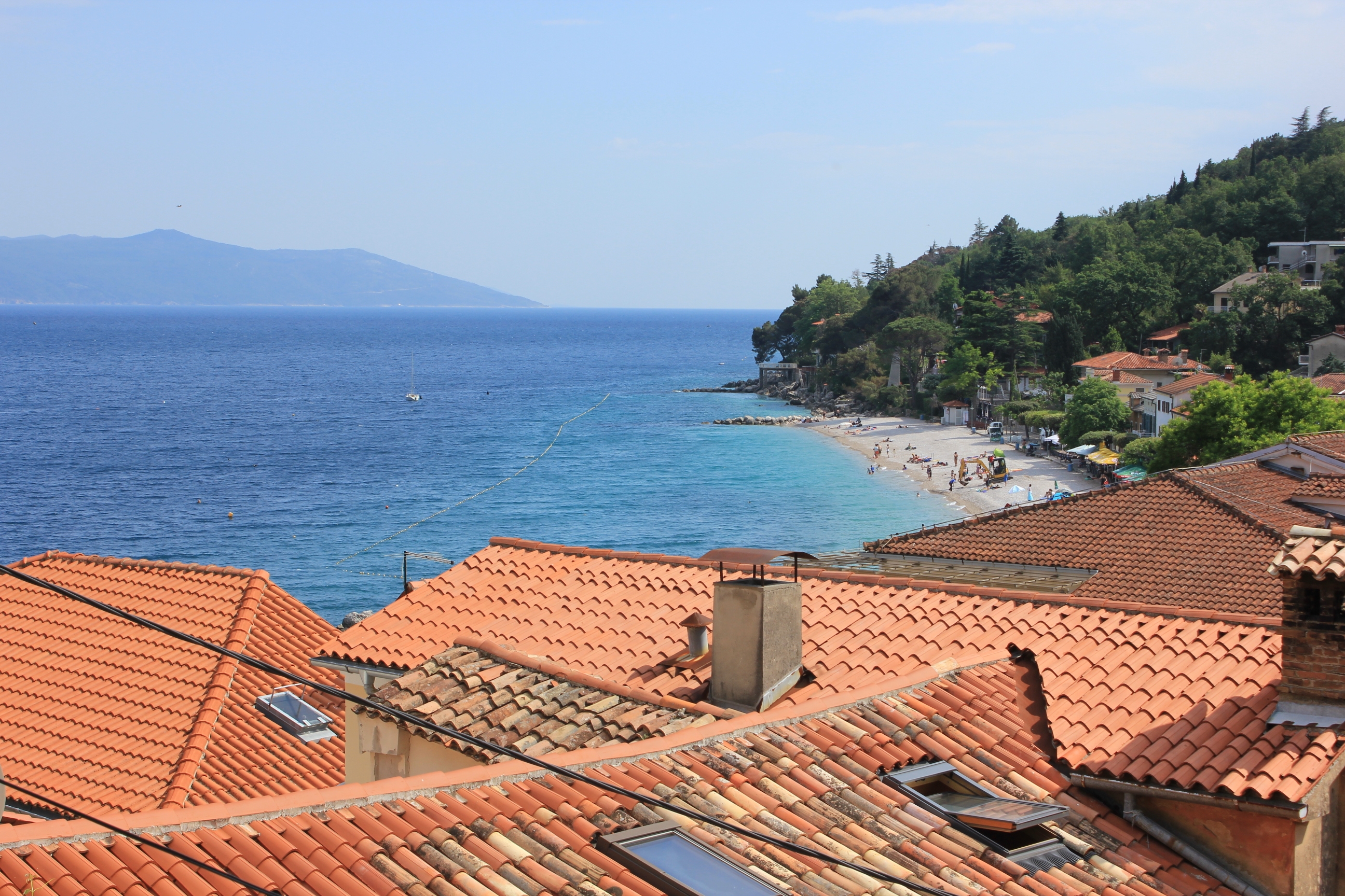 Two bedroom apartment with terrace and sea view Mošćenička Draga, Opatija  A-b