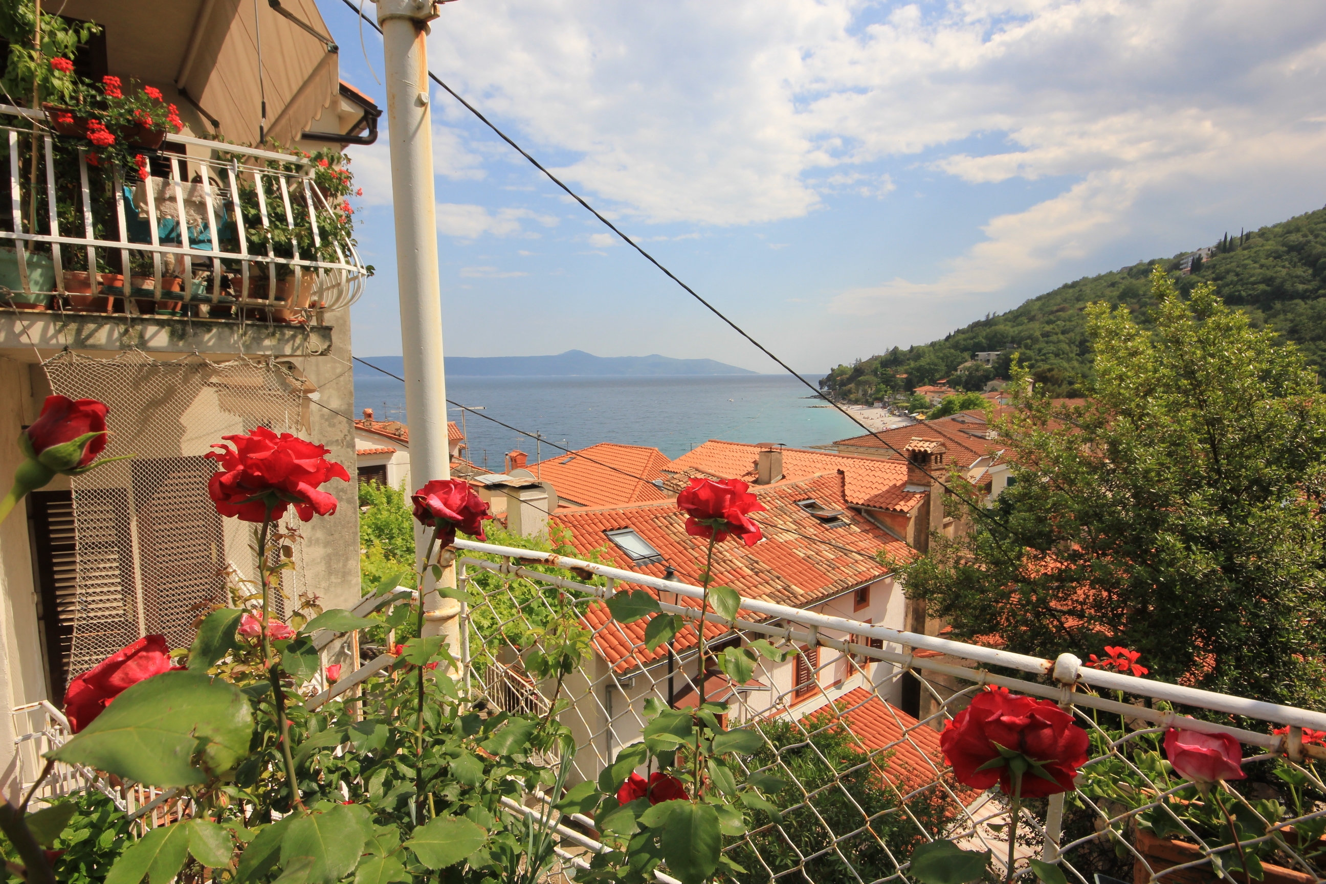 Two bedroom apartment with terrace and sea view Mošćenička Draga, Opatija  A-b