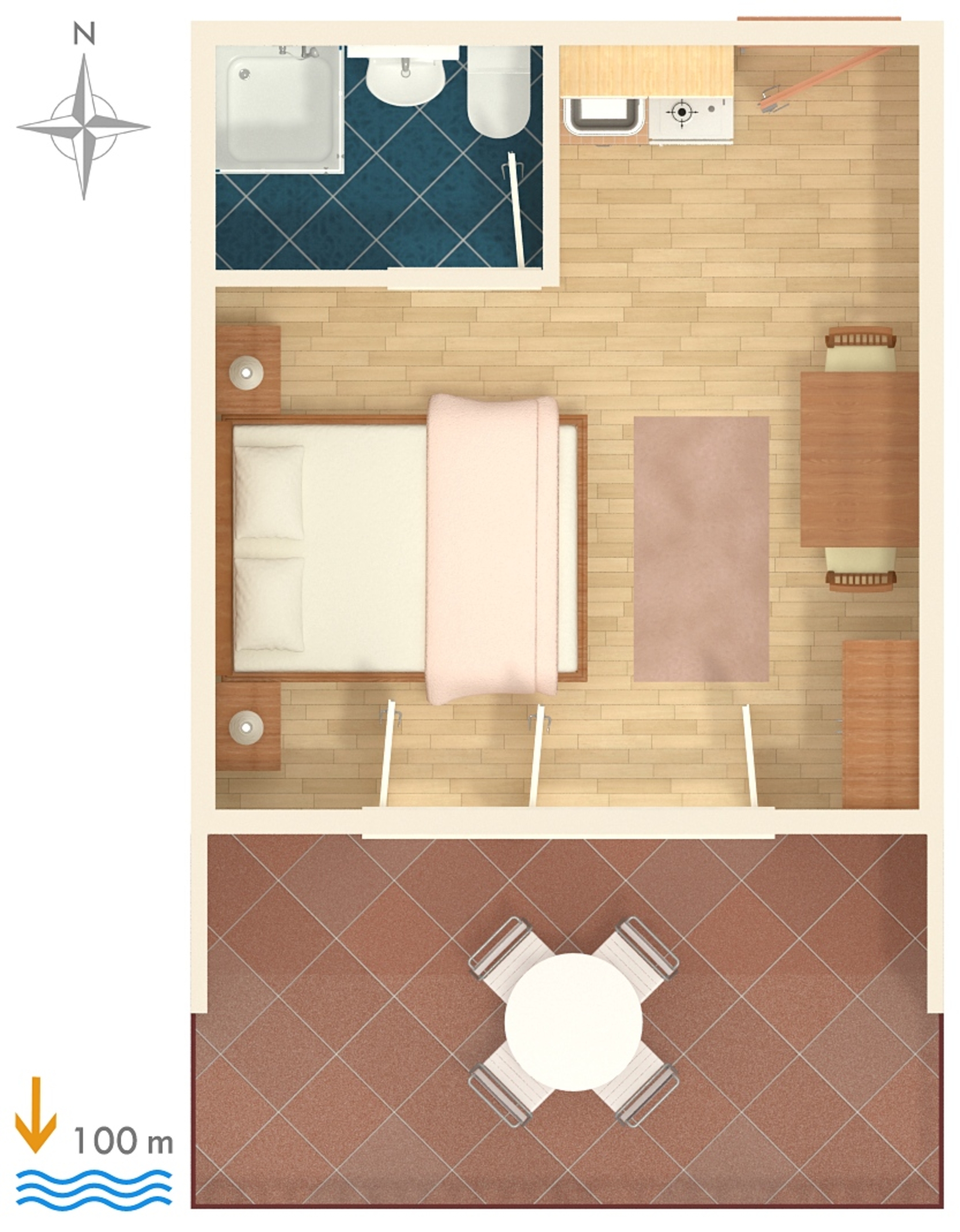 Studio flat with terrace Jezera, Murter  AS-c
