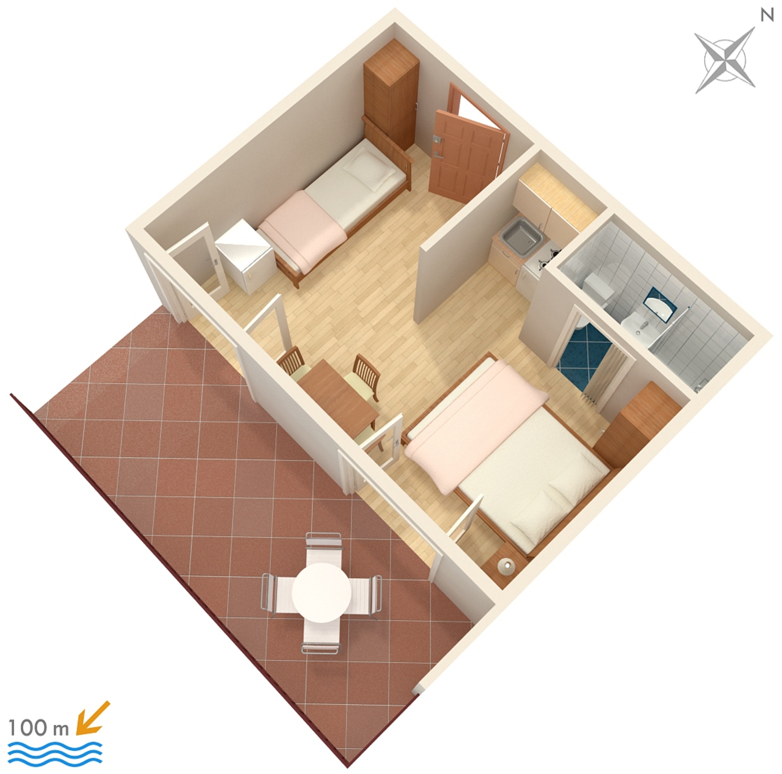 Studio flat with terrace Jezera, Murter  AS-d