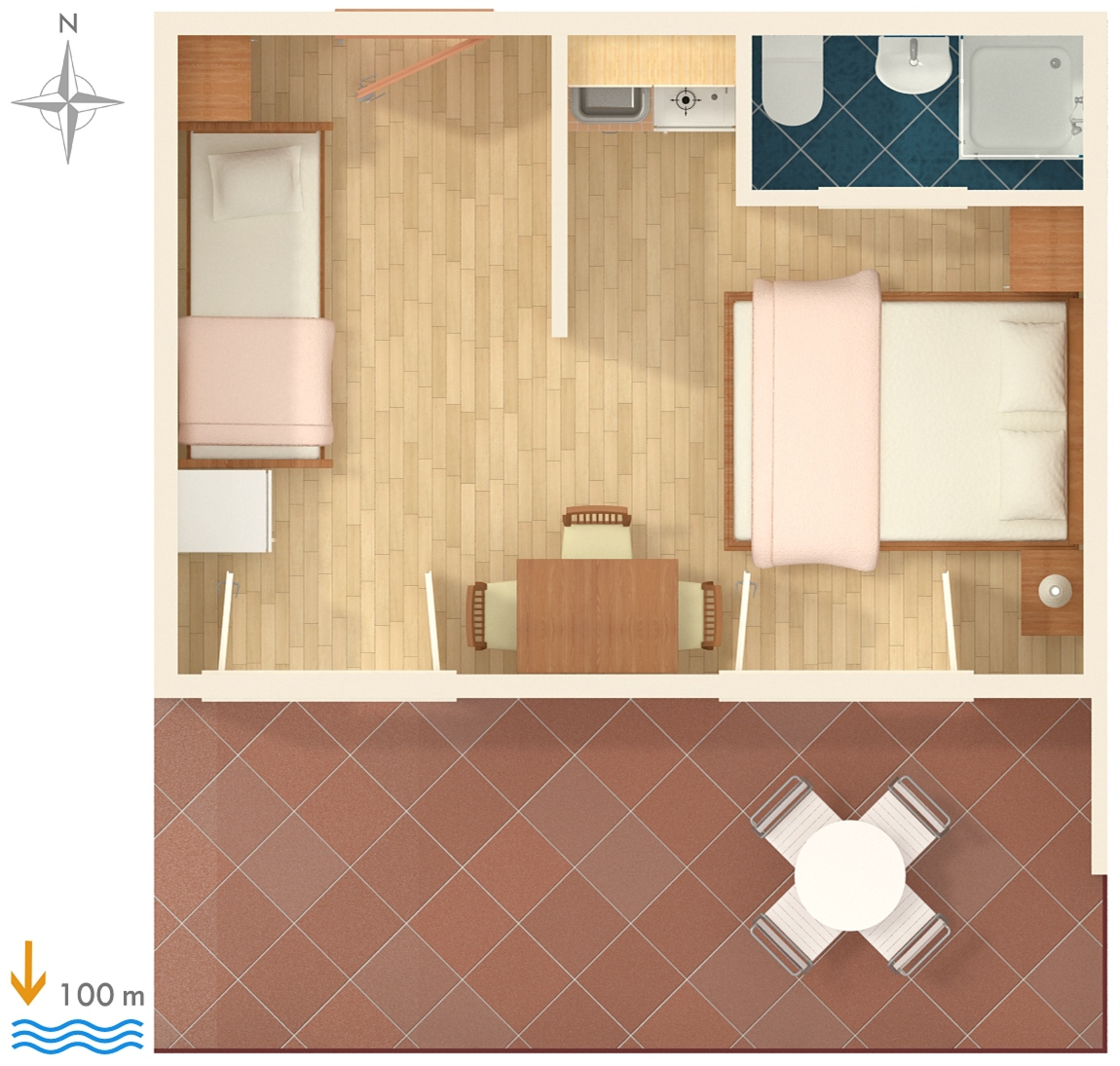 Studio flat with terrace Jezera, Murter  AS-d