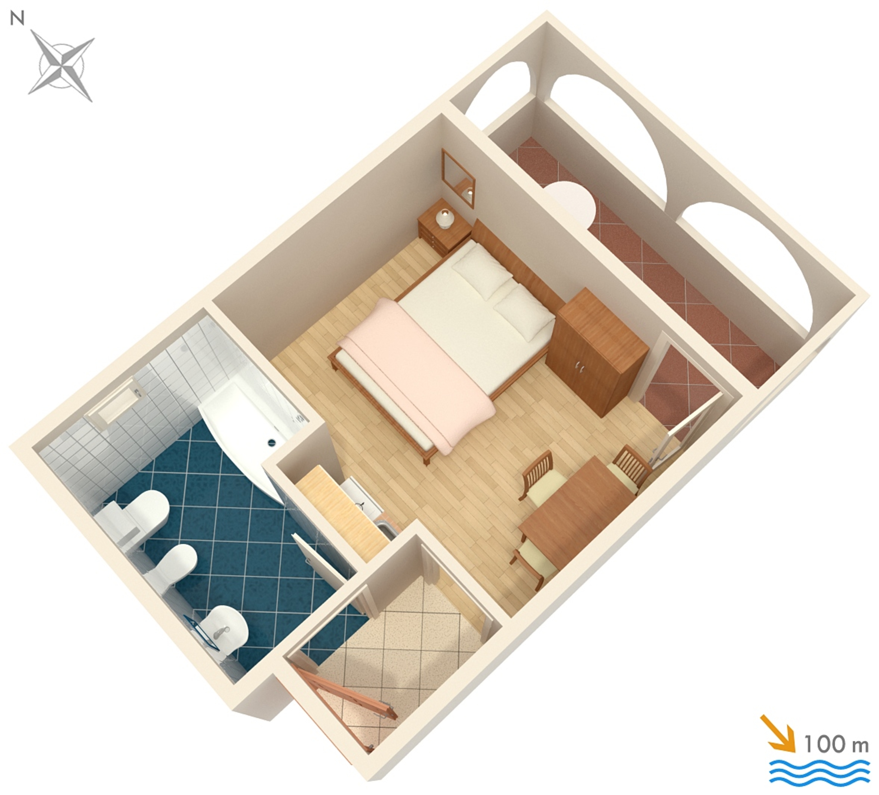 Studio flat with balcony Jezera, Murter  AS-e